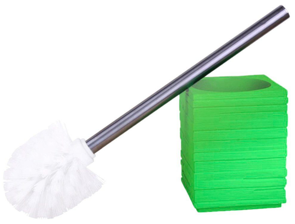 Sanilo Set badkameraccessoires Calero Green bestaand uit zeepdispenser en toiletborstel, geribbeld (combi-set, 2-delig)