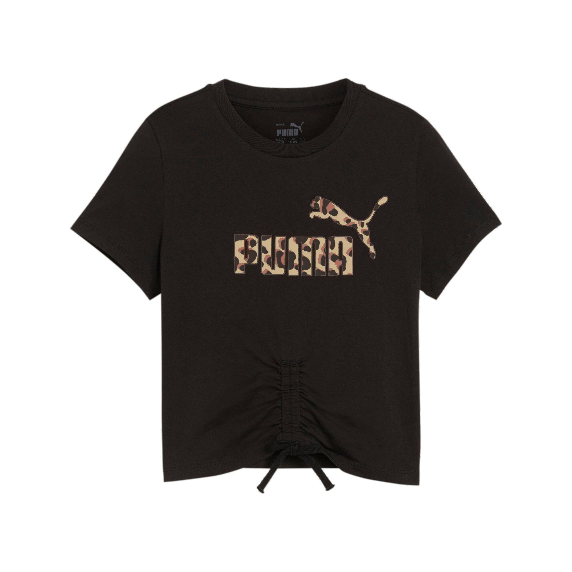 Puma T-shirt zwart Katoen Ronde hals Logo 140