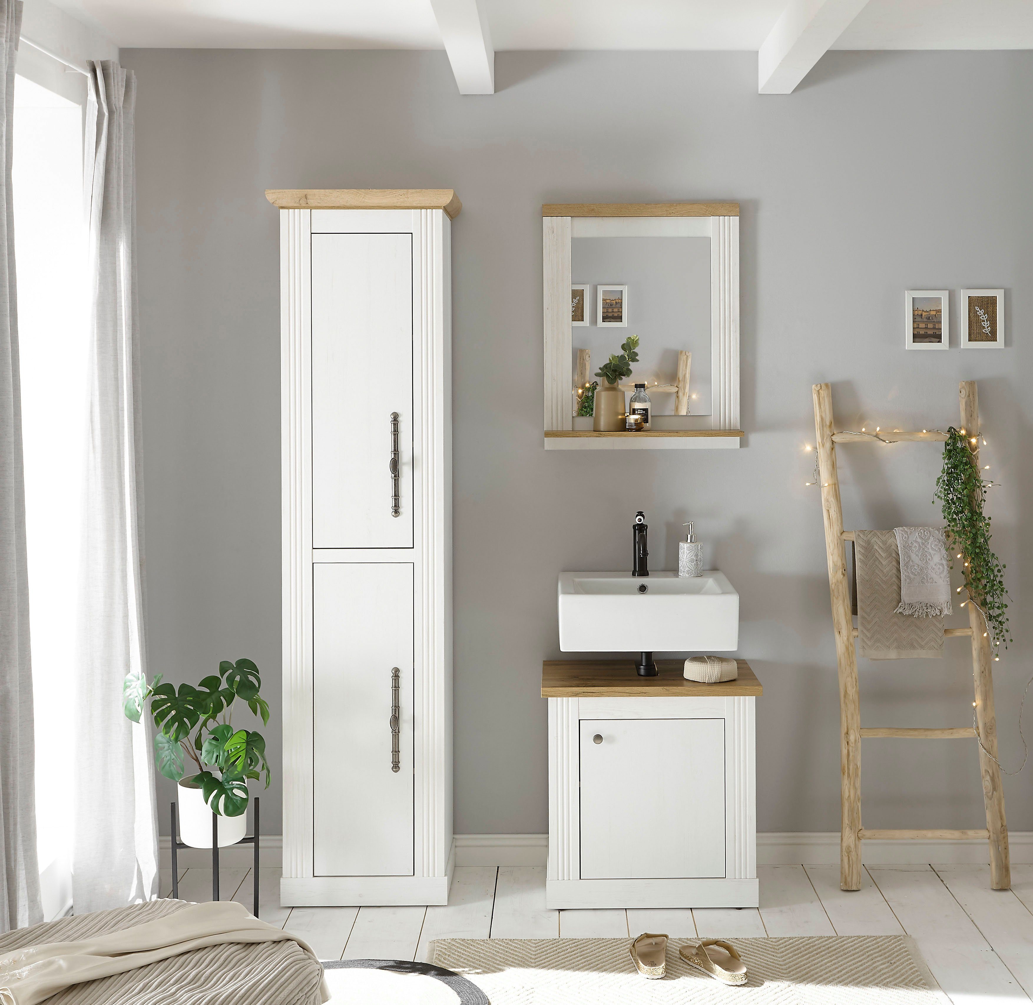 Home affaire Badkamerserie WESTMINSTER, Bad im Landhausstil, 3-teiliges Badezimmer in romantische rustieke stijl, exclusief by otto (3-delig)