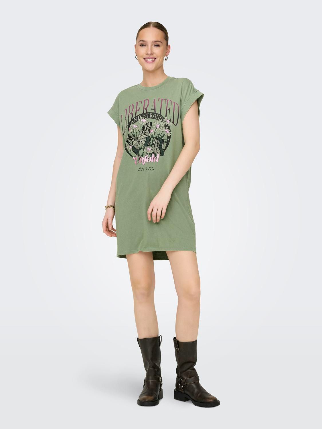 Only Shirtjurk ONLLUCY LIFE S/L BUTTERFLY DRESS BOX JRS