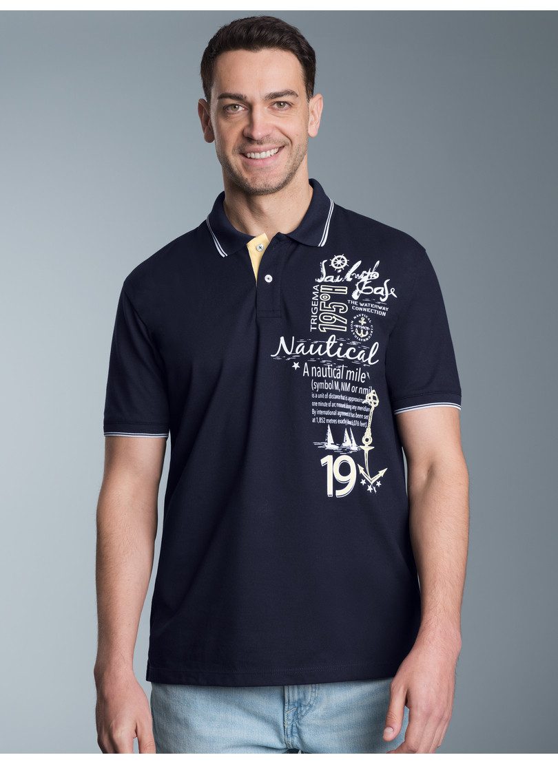 Trigema Poloshirt TRIGEMA poloshirt met maritiem printmotief (1-delig)