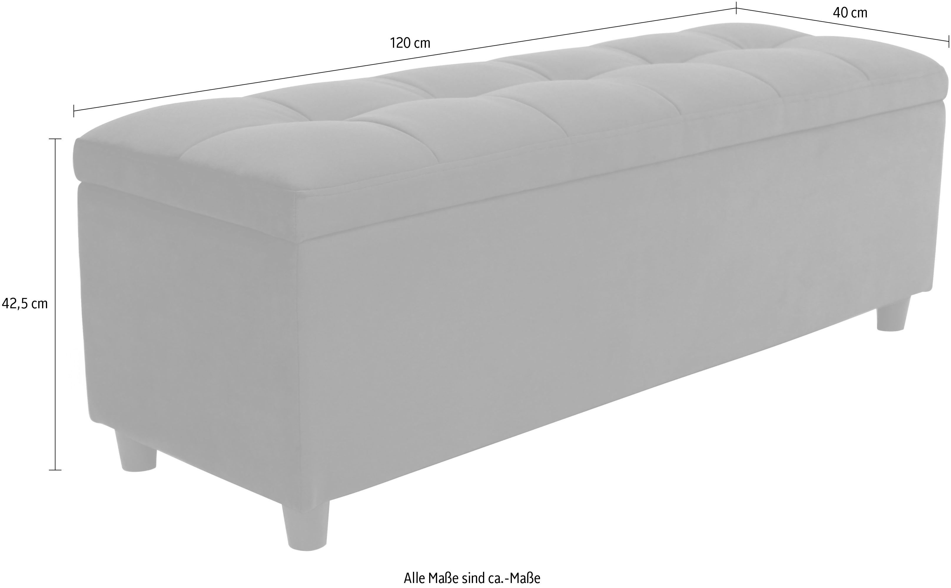 COUCH ♥ Slaapkamerbankje Doorgestikt Met bergruimte, ook als garderobebank geschikt, bank