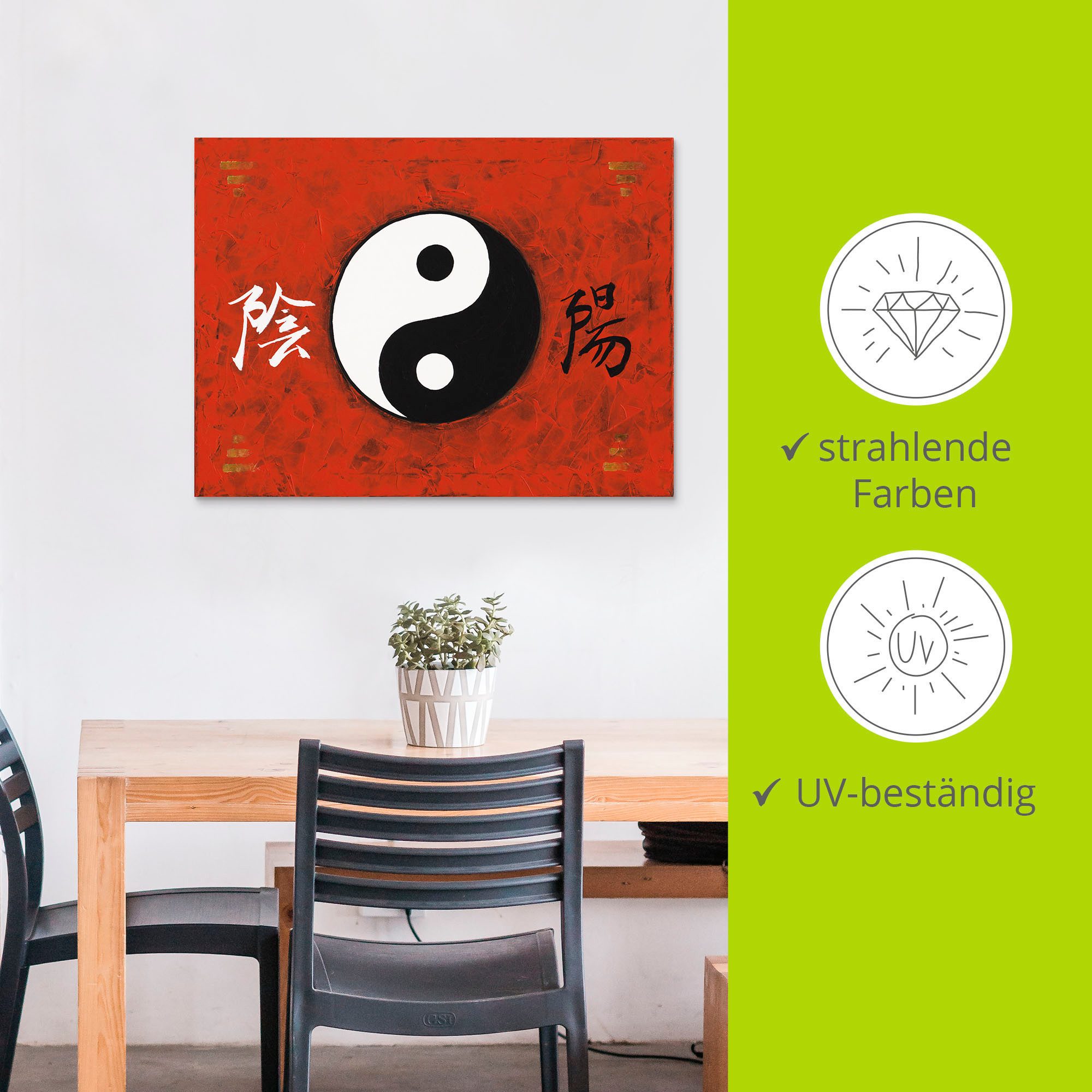 Artland Artprint Yin & Yang als artprint van aluminium, artprint voor buiten, poster in diverse formaten