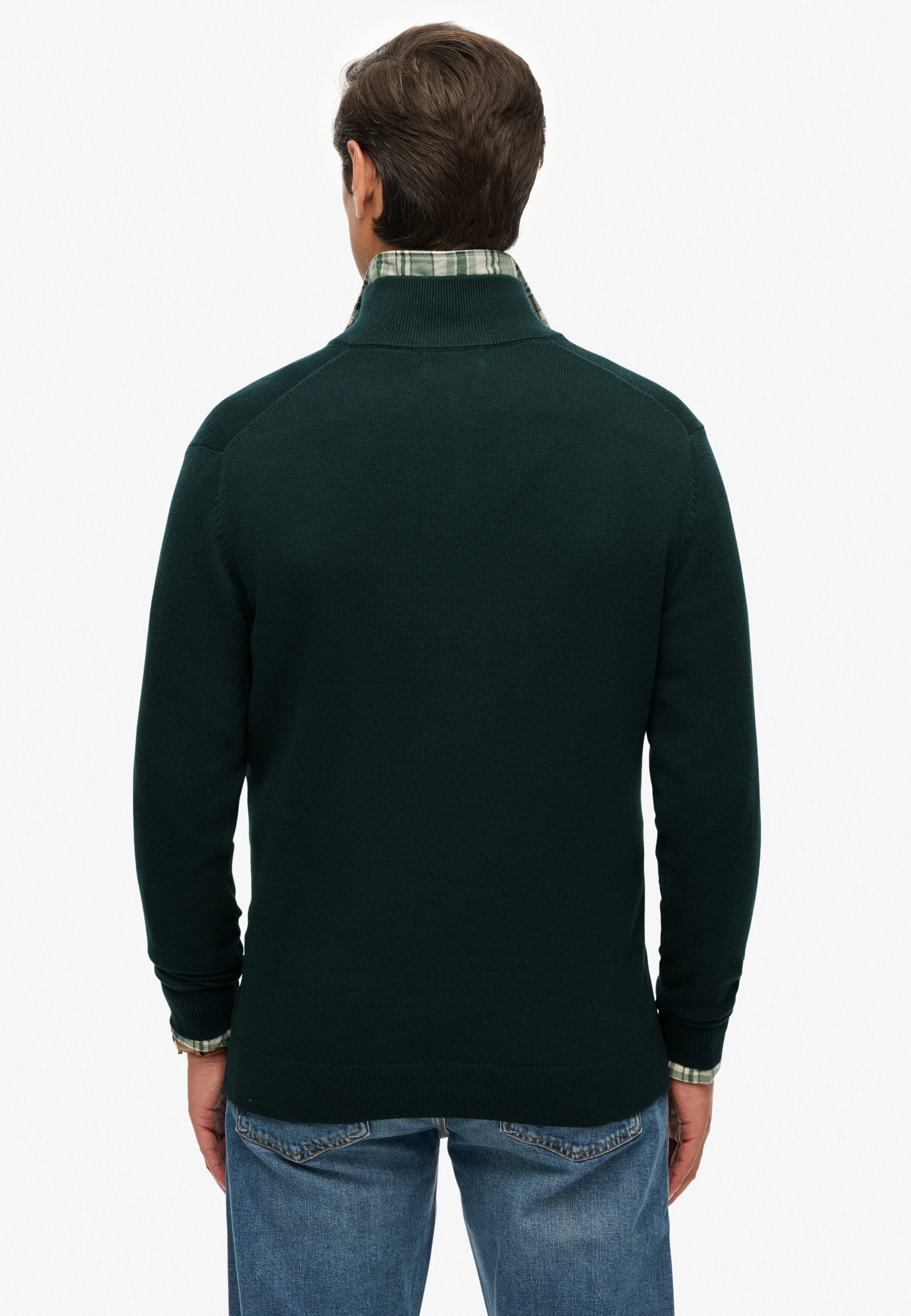 Superdry Gebreide trui ESSENTIALS COTTON HALF ZIP