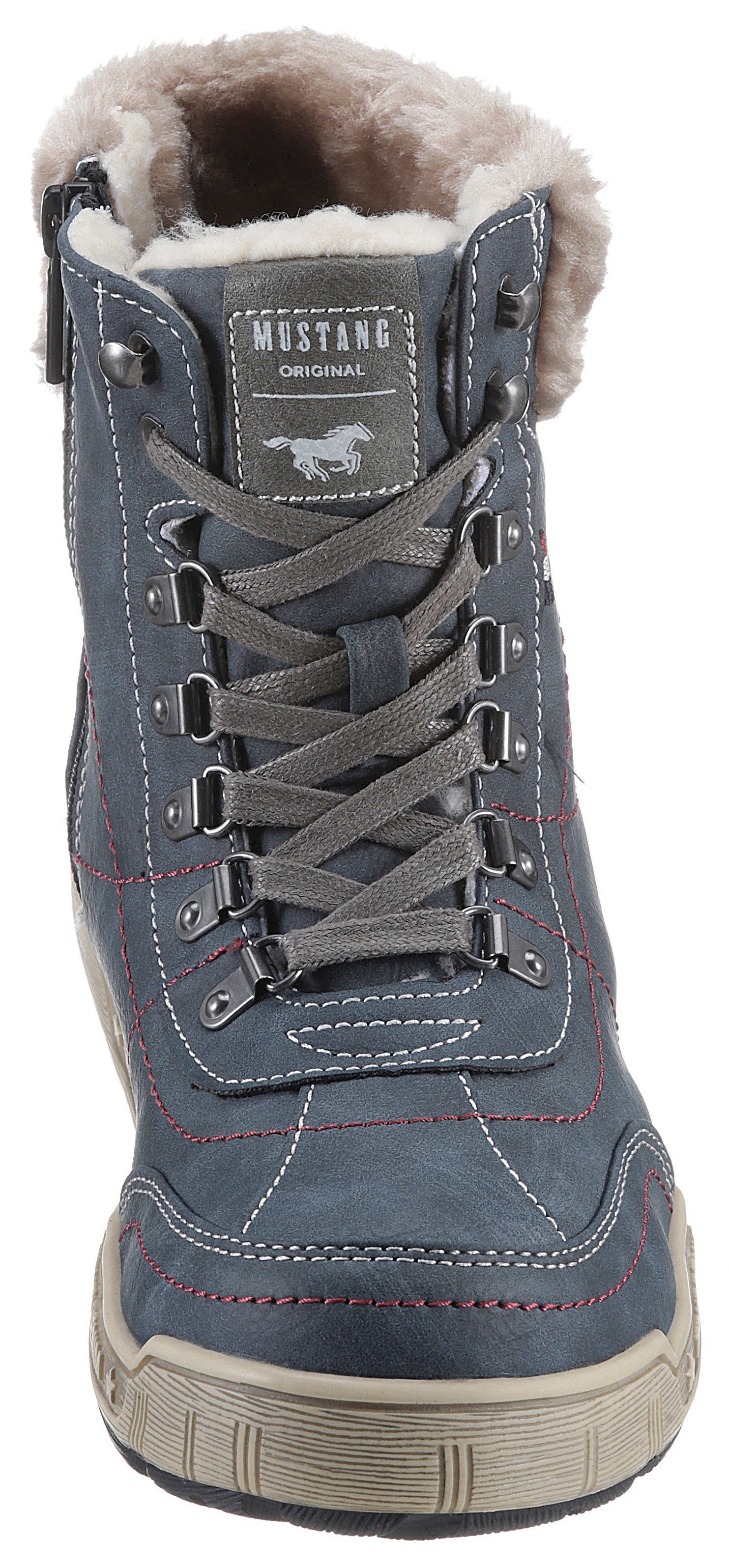 Mustang Shoes Winterlaarzen met faux-bont kraag in breedte g = breed