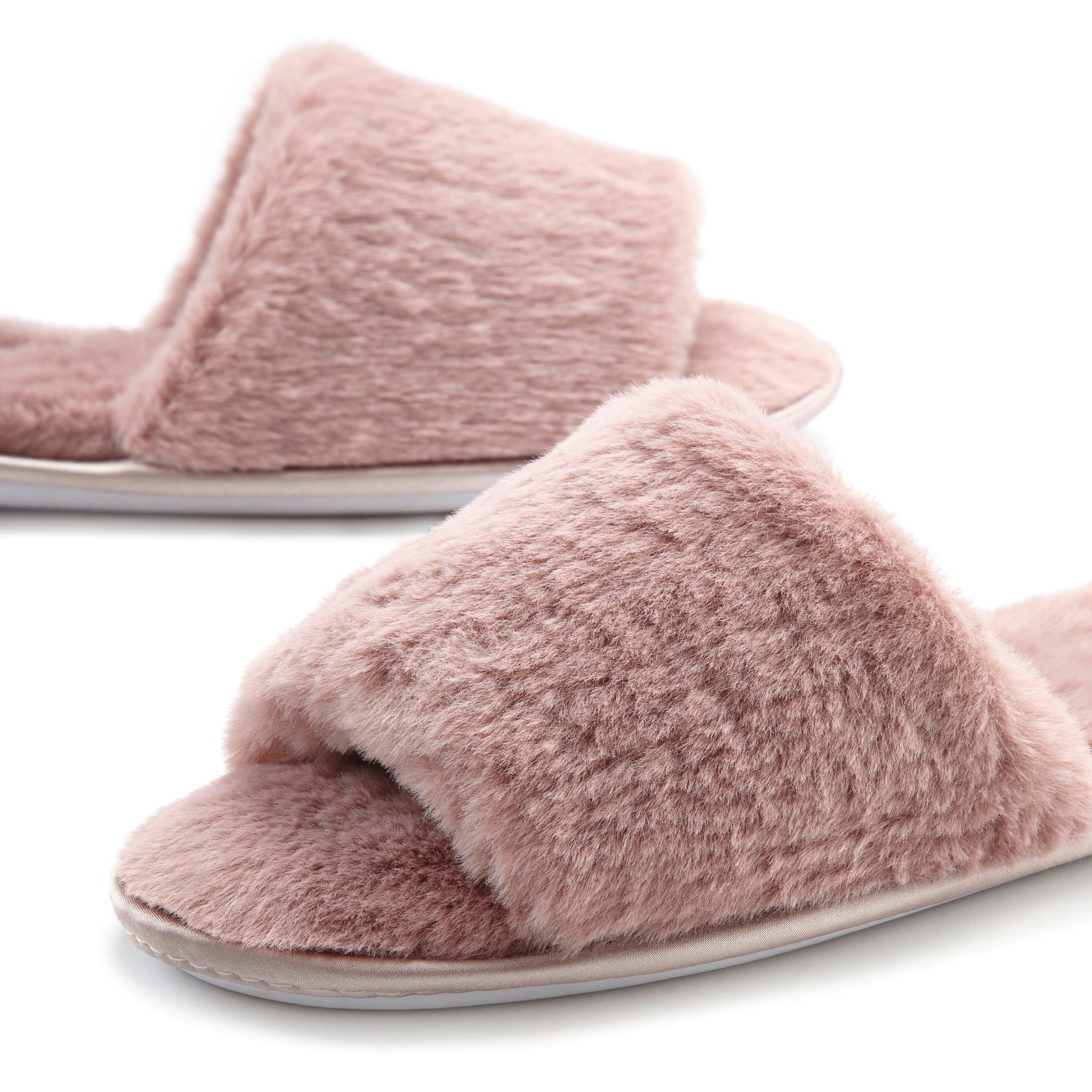 Vivance Slippers Pantoffel, slipper, pantoffel, met knuffelig, warm faux-bont vegan