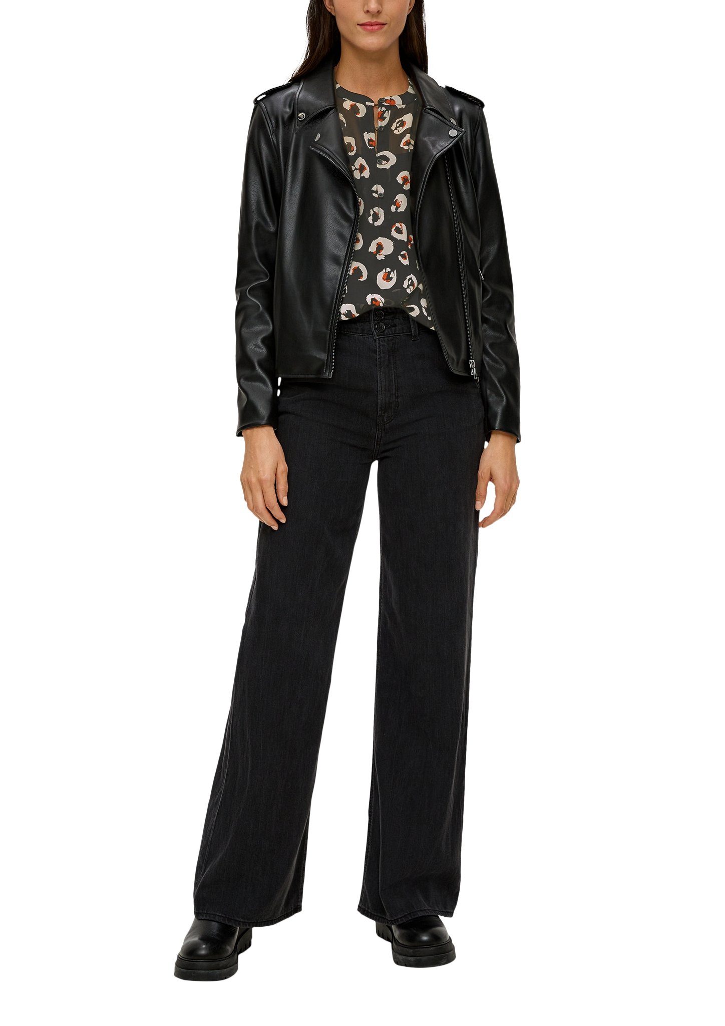 s.Oliver Gedessineerde blouse met opvallend printpatroon