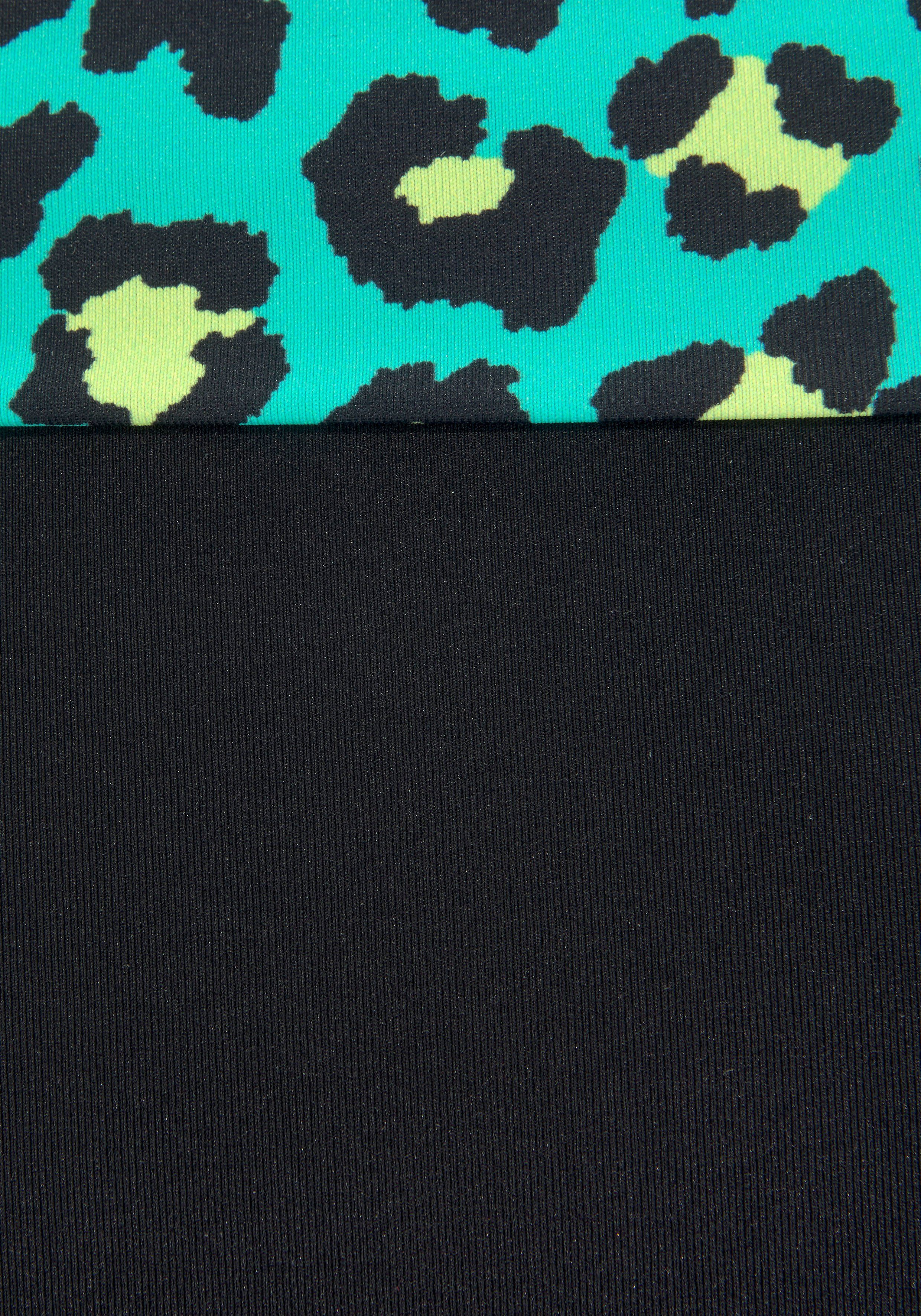 Bruno Banani Beugelbikini met turquoisekleurige animal-print