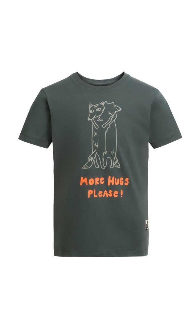 Jack Wolfskin T-shirt MORE HUGS T K met omarmingsmotief jongens t-shirts maat 176 groen