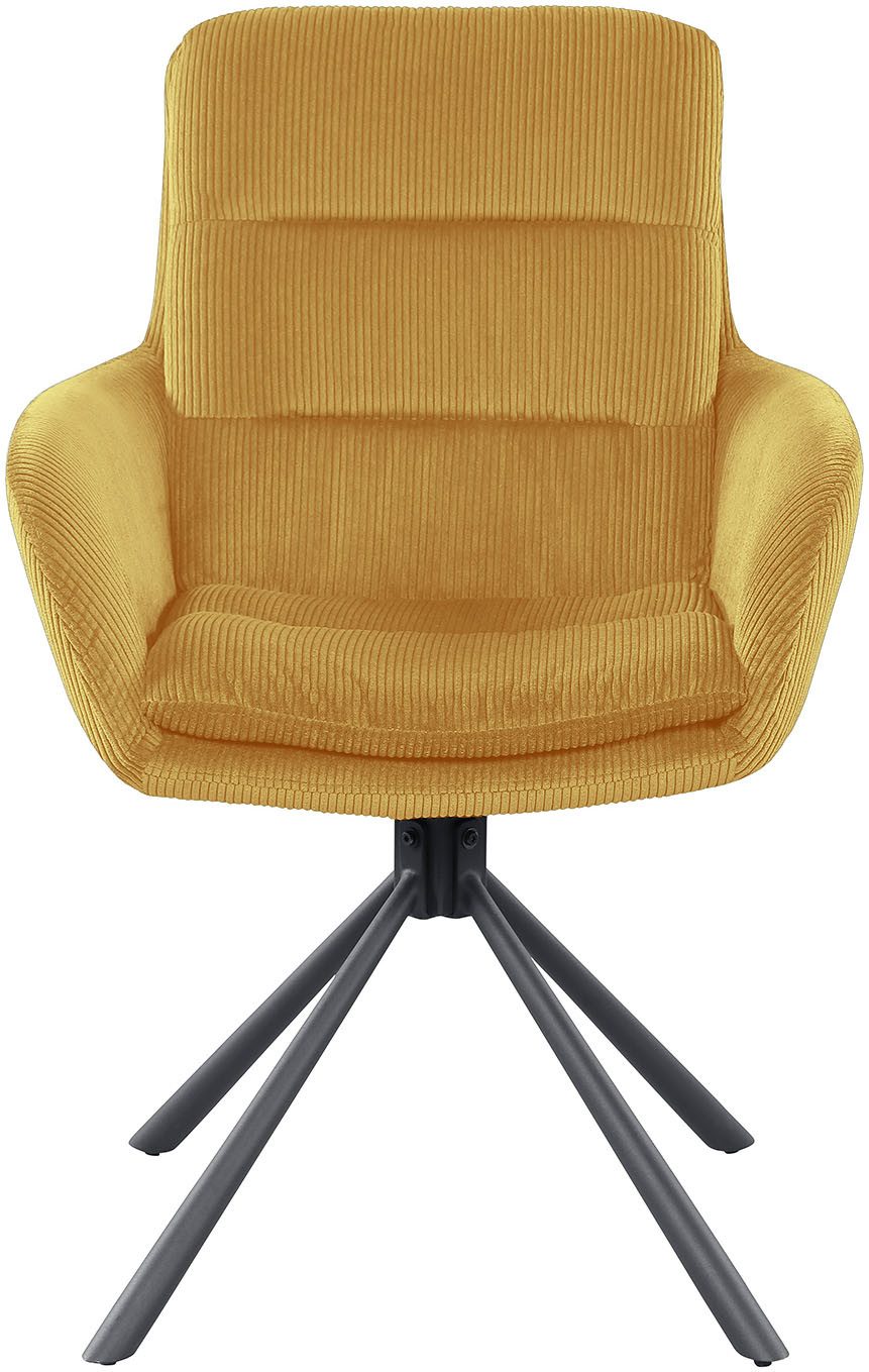 SalesFever Eetkamerstoel Pizzo armstoel Eetkamerstoel met cordstof, 360° draaifunctie (1 stuk)