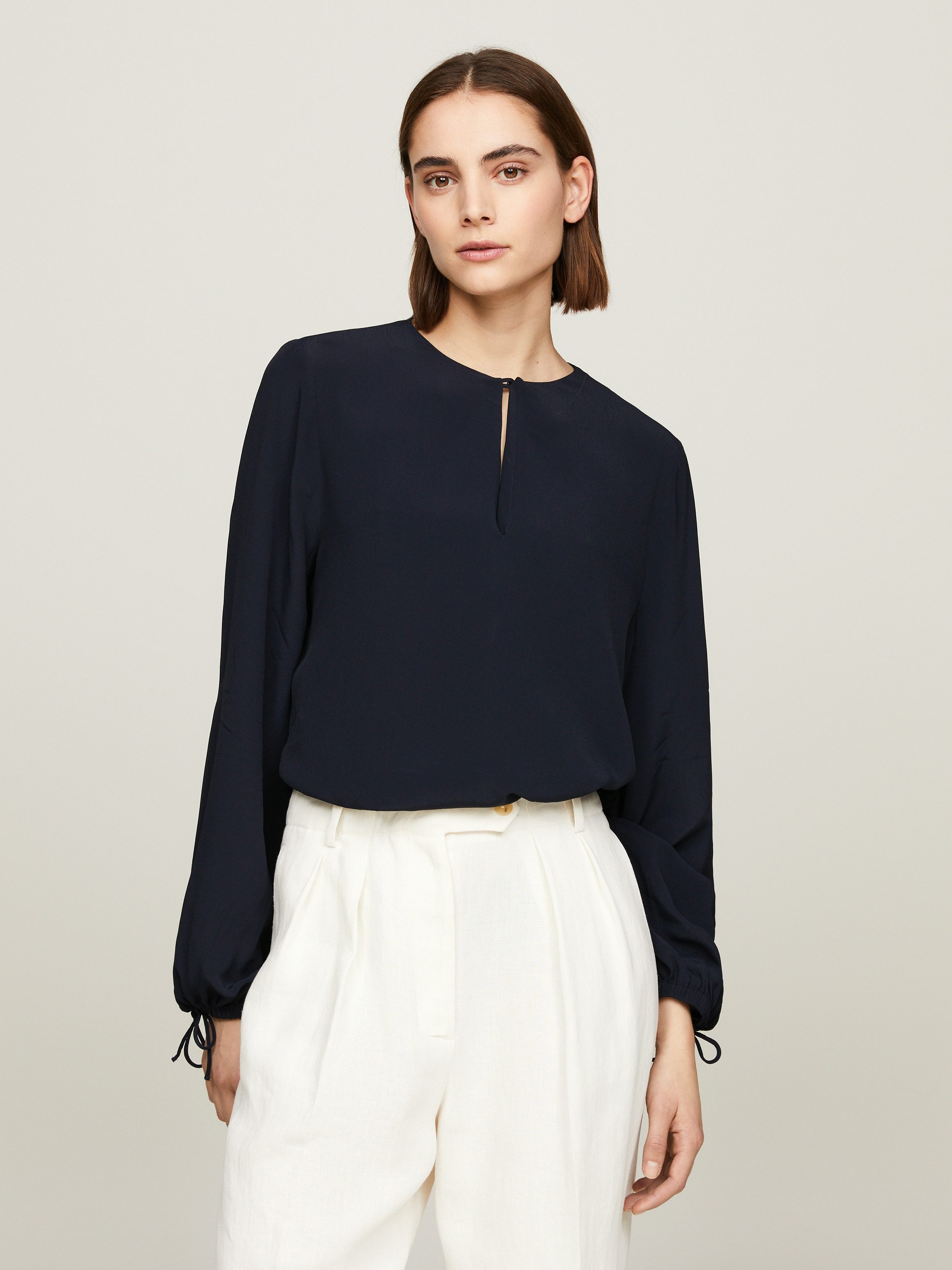 Tommy Hilfiger Crêpe-blouse VISCOSE CREPE SOLID VN BLOUSE