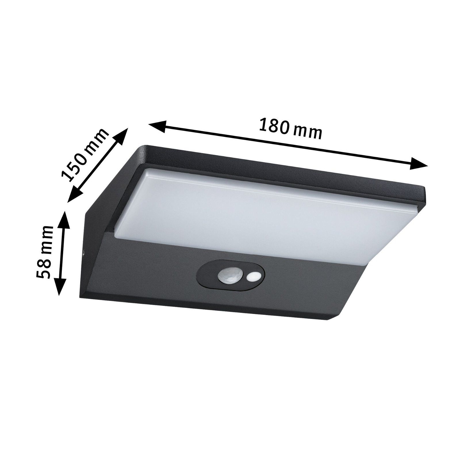 Paulmann Led-wandlamp voor buiten Ronea IP44180x150mm 3000K 7,4W 400lm 230V Donkergrijs Aluminium (1 stuk)