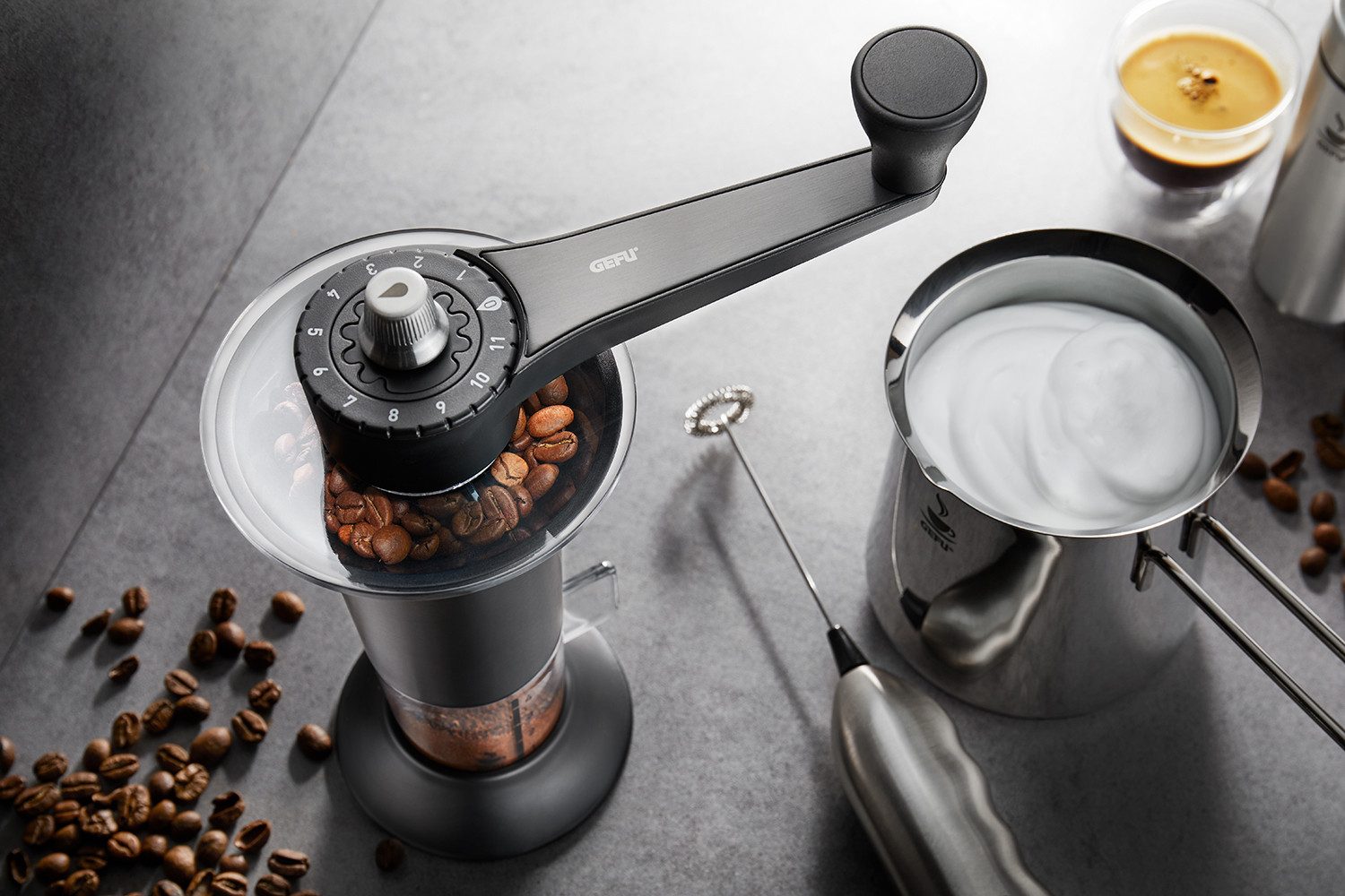GEFU Koffiemolen Lorenzo Precise ceramic grinding mechanism, versatile grinding settings