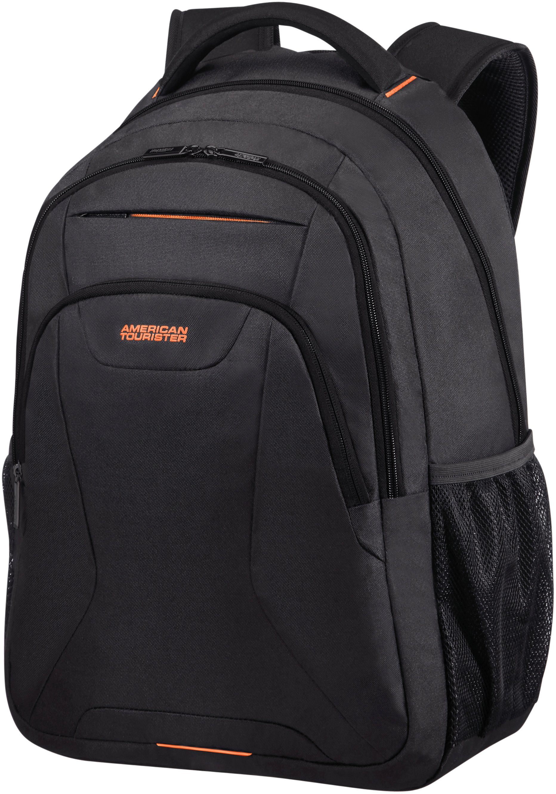 American Tourister Laptoprugzak AT WORK 17.3 black orange Kinderreisekoffer kindertrolley handbagage harde koffer
