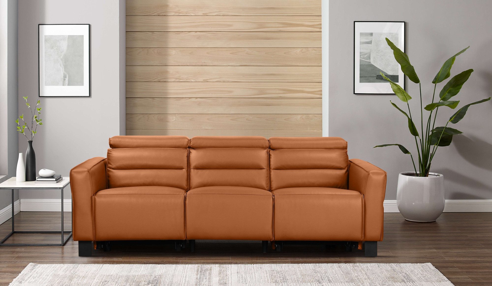 Places of Style 3-zitsbank Carpari, 224 cm, handmatige of elektrische relaxfunctie in 2 zitplaatsen