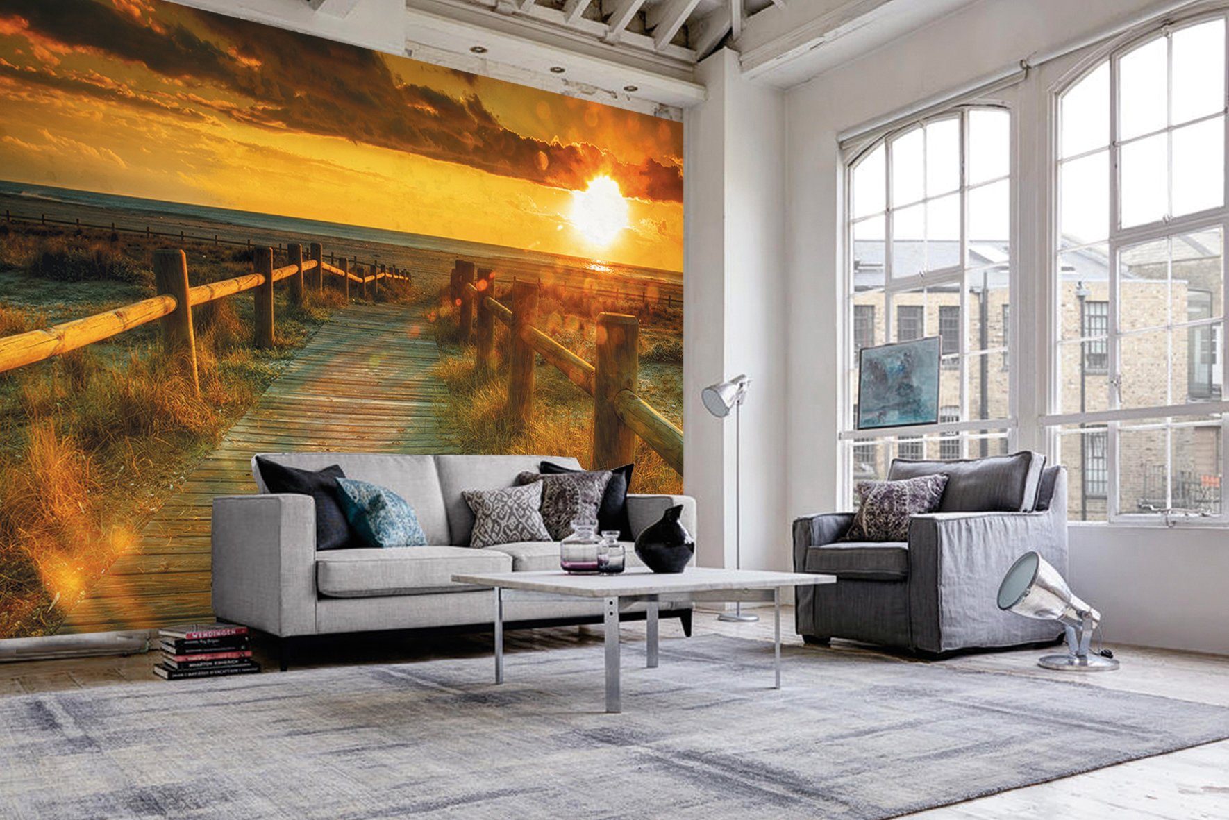 Papermoon Fotobehang Sunset beach