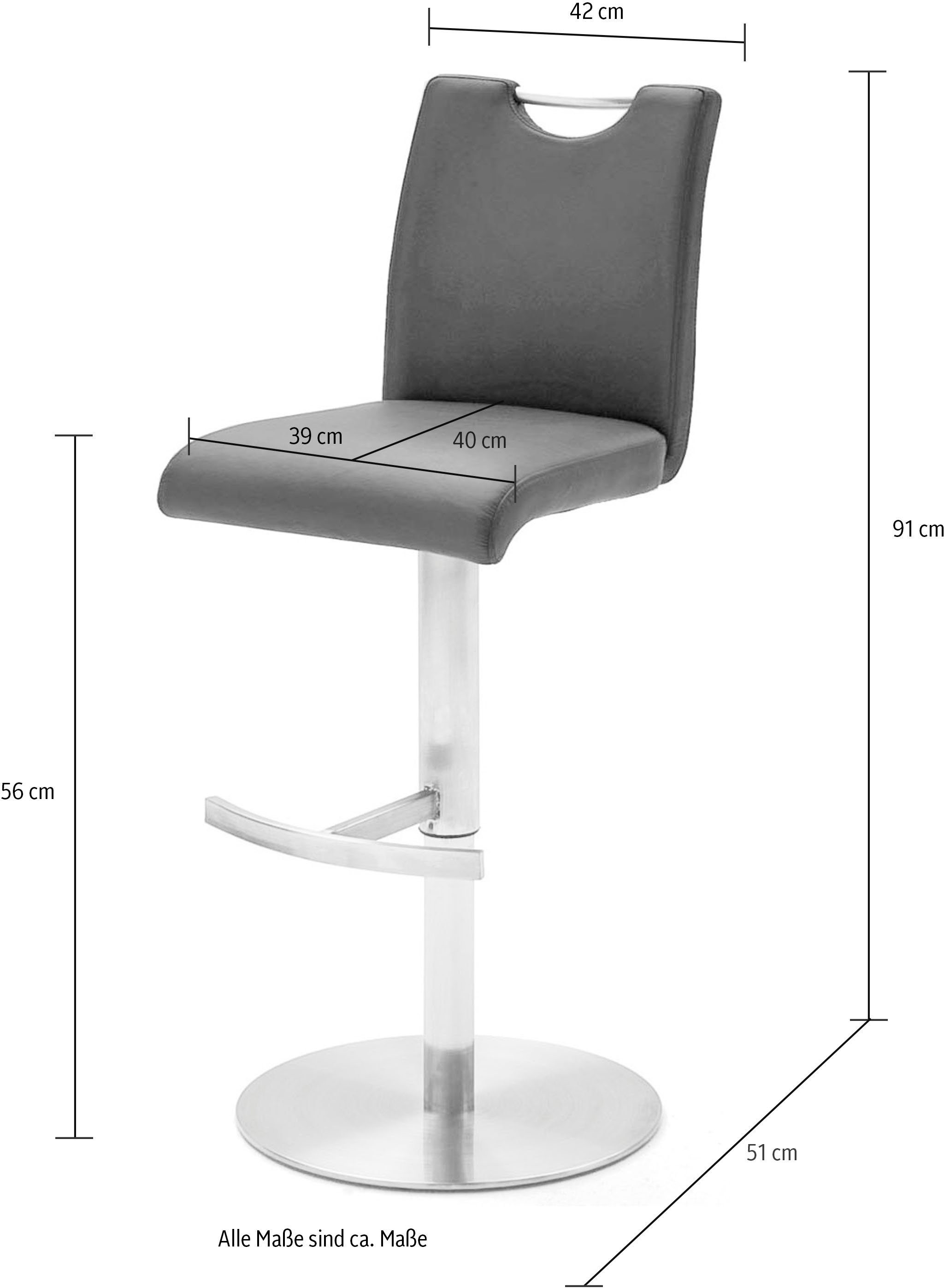 MCA furniture Bistrostoel ALESI met rugleuning, 360° draaibaar, zithoogte verstelbaar van 56-81 cm