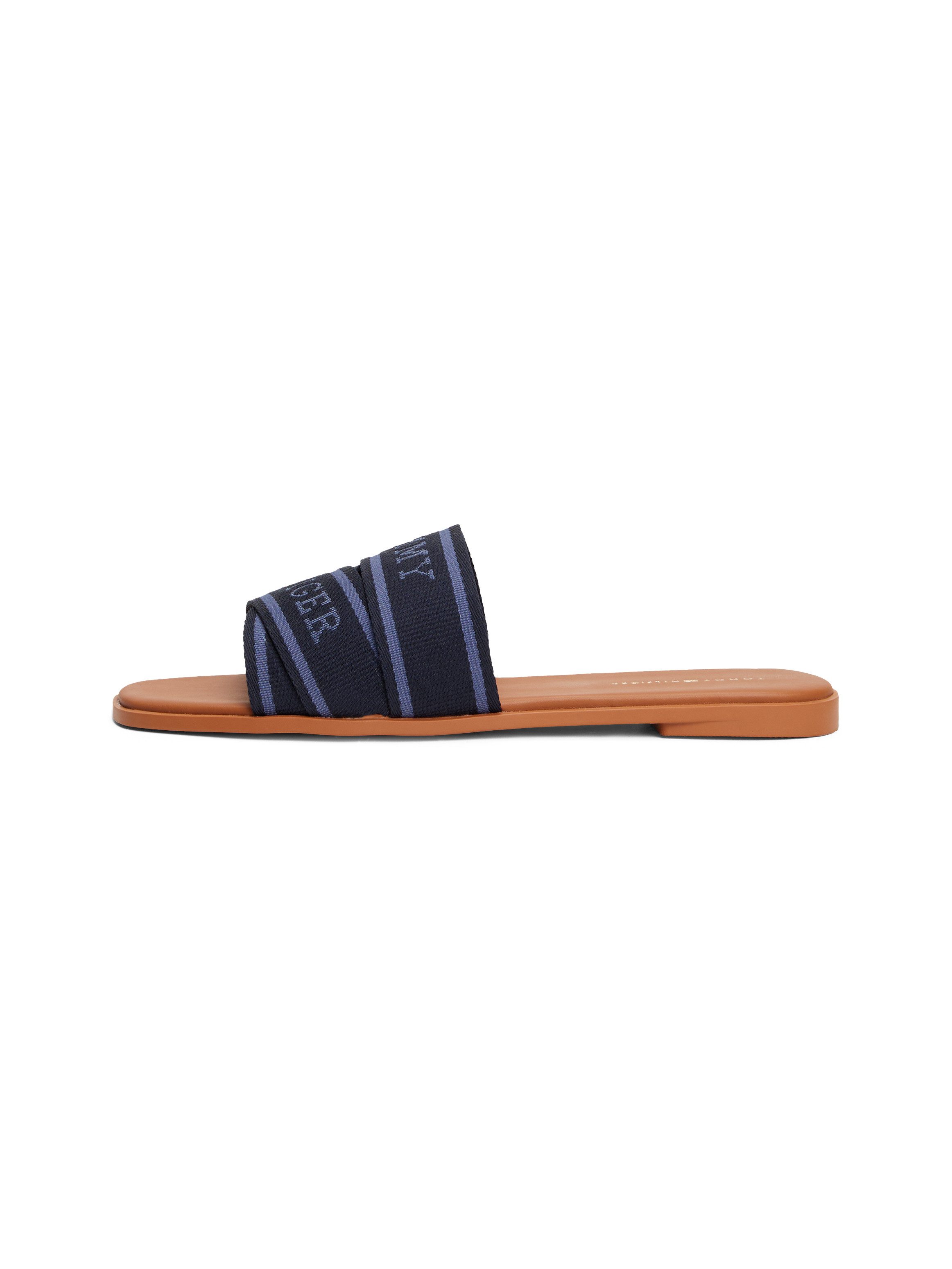 Tommy Hilfiger Slippers TOMMY HILFIGER WEBBING MULE , blockhak, zomerschoen, comfort schoen, flats met logo-opdruk