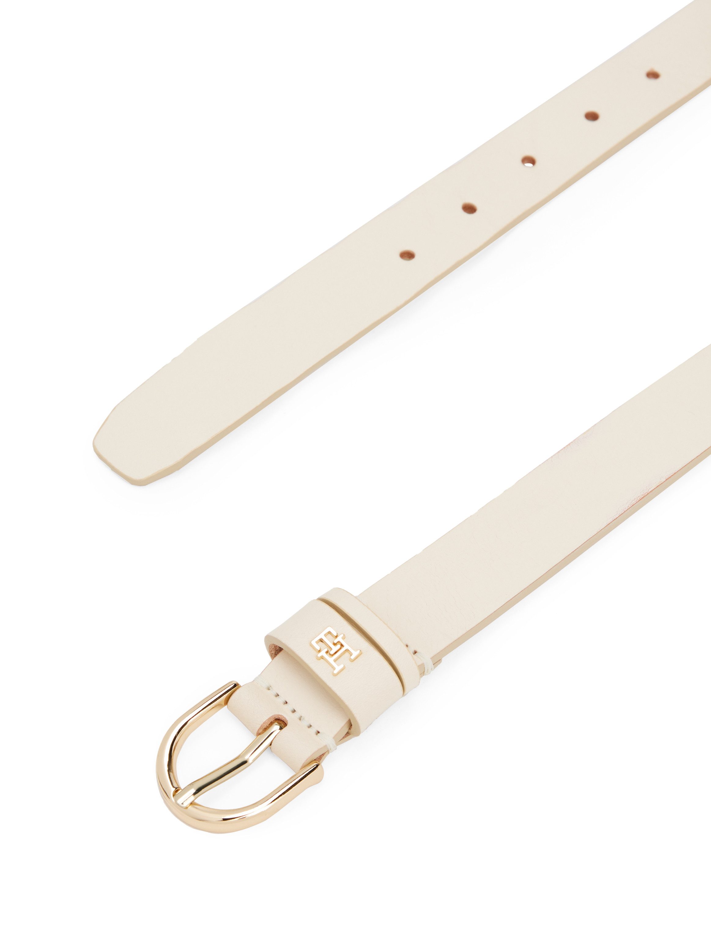 Tommy Hilfiger Leren riem ESSENTIAL EFFORTLESS 2.5 GOLD Logo-embleem, zachte haptiek, ovale eenvoudige pin sluiting