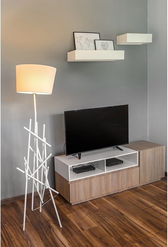 SPOT Light Staande lamp GLENN van metaal, met flexibele stoffen kap, origineel design