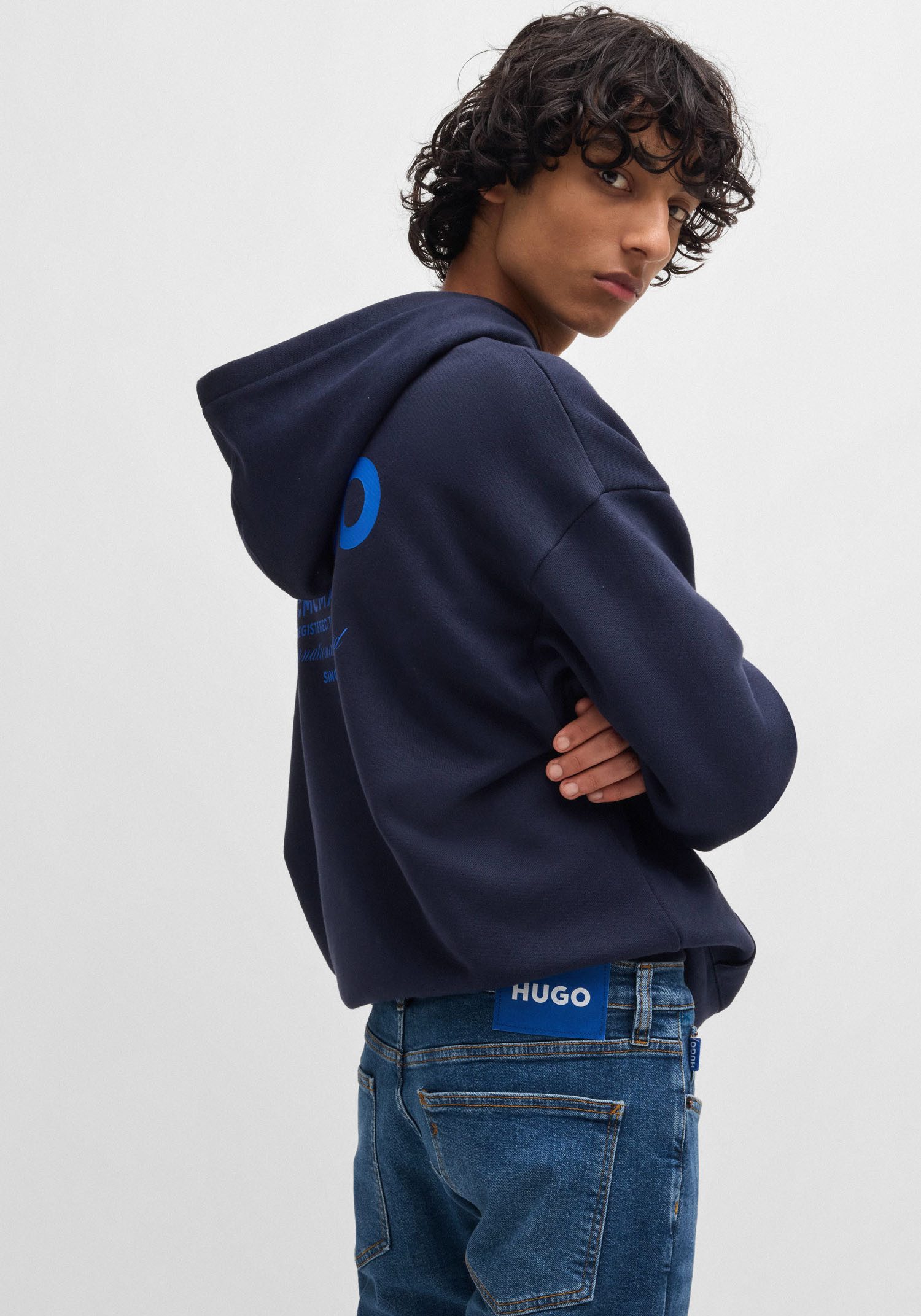 HUGO Blue Slim fit jeans Zane met aangehechte band