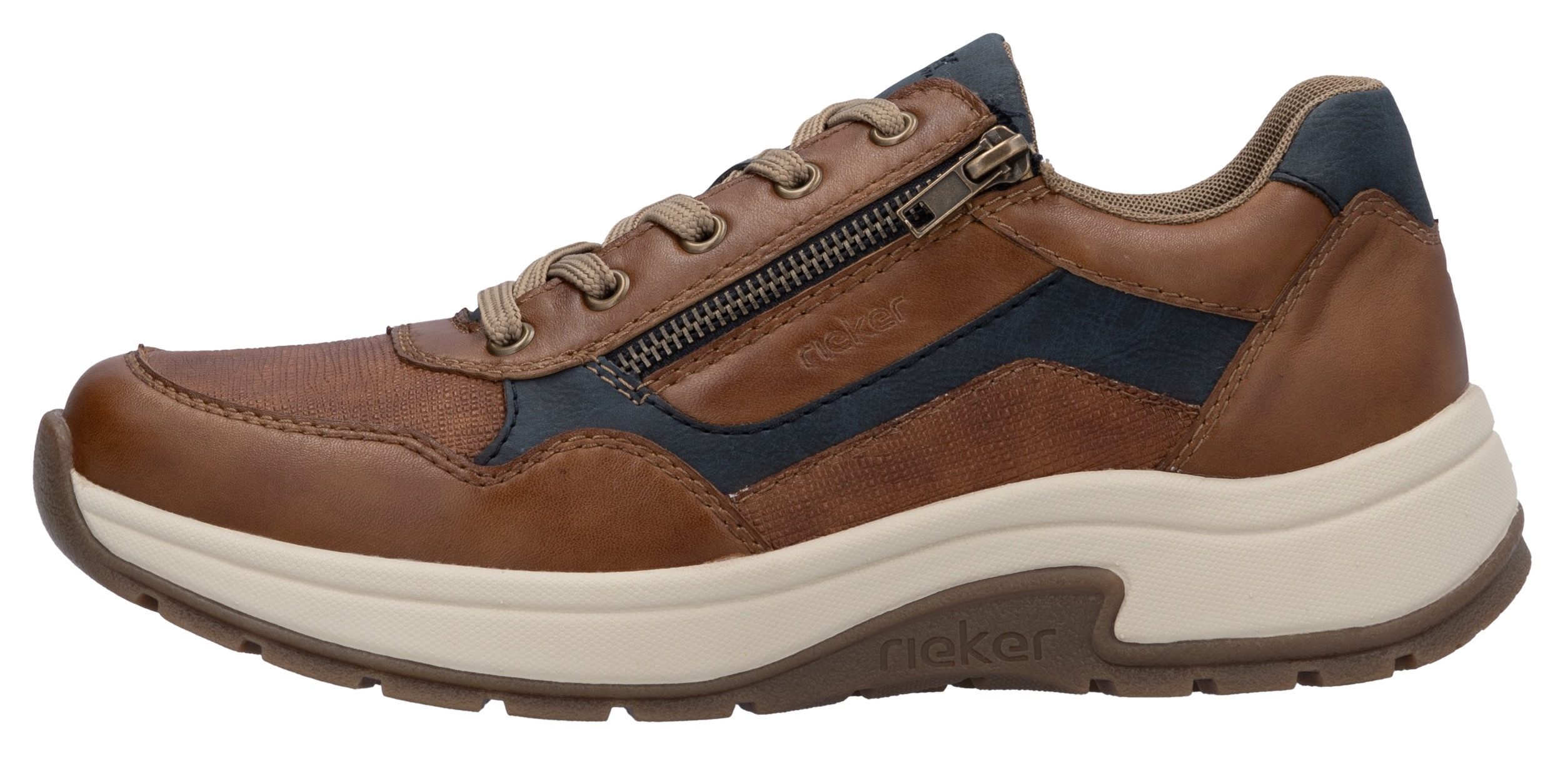 Rieker Sneakers , lage schoen, vrijetijdsschoen, veterschoen in comfortabele vorm