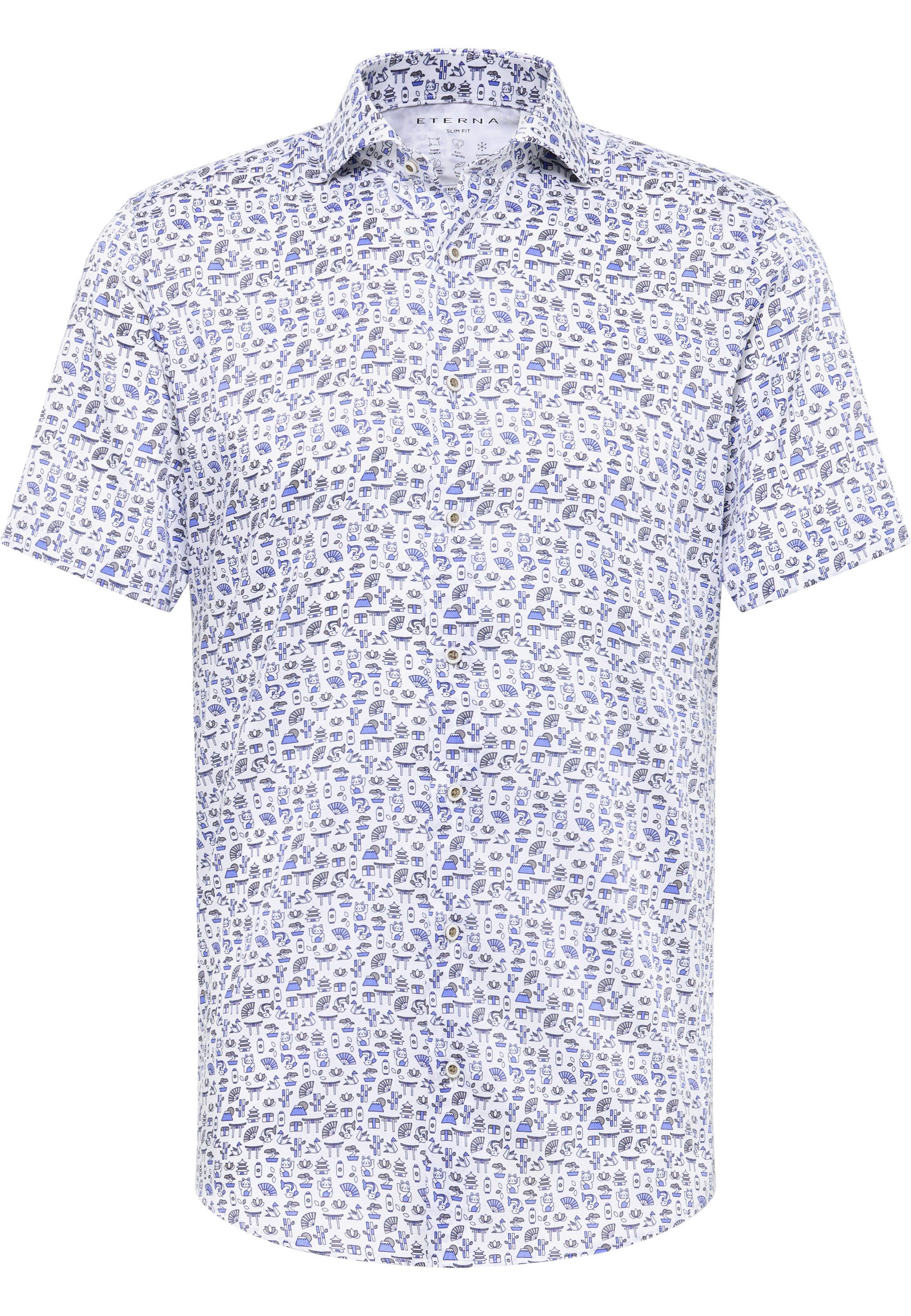 Eterna Overhemd met korte mouwen Slim fit