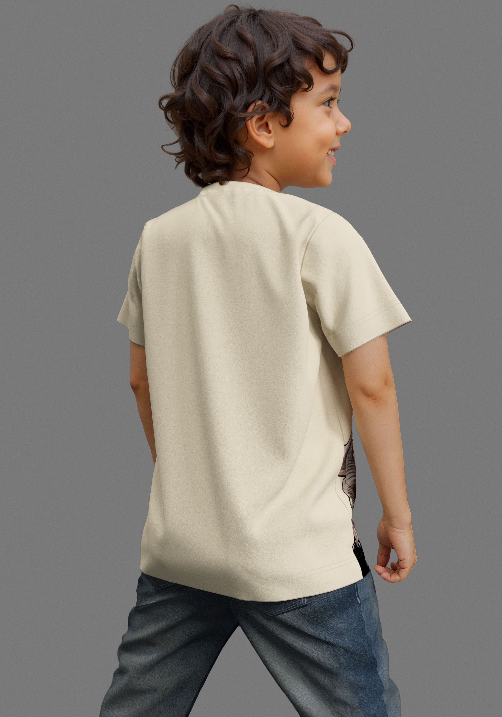 KIDSWORLD T-shirt Druk: DINO REX AANVAL