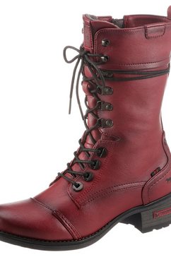 mustang shoes veterlaarzen met praktische rits aan de binnenkant rood