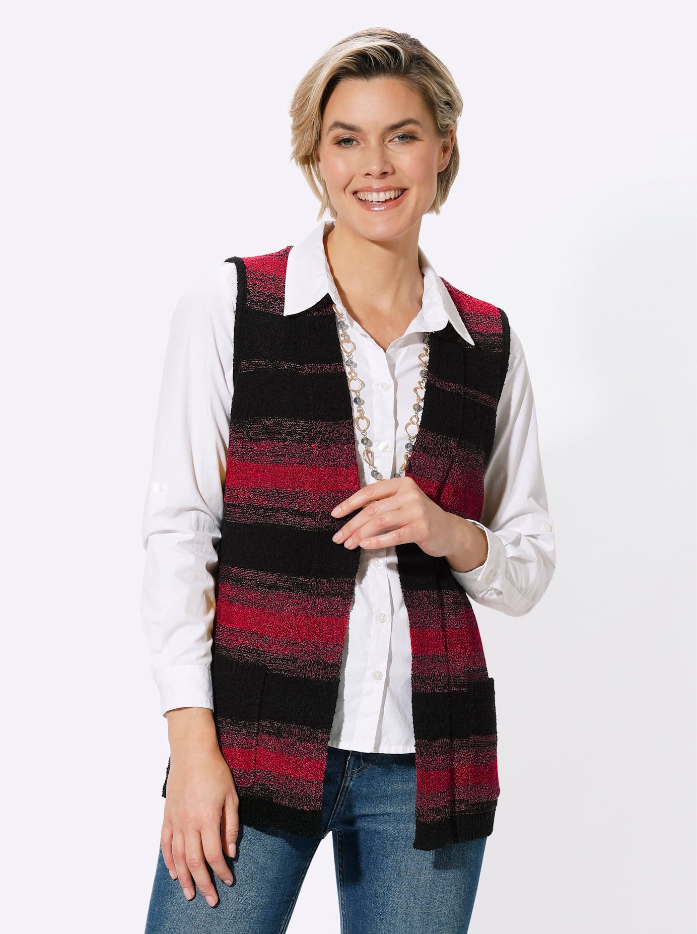 Classic Basics Mouwloos vest dames mouwloze vesten maat 52 rood