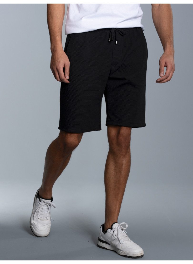 Trigema Bermuda TRIGEMA shorts in gestructureerde sweatkwaliteit (1-delig) heren broeken maat M zwart