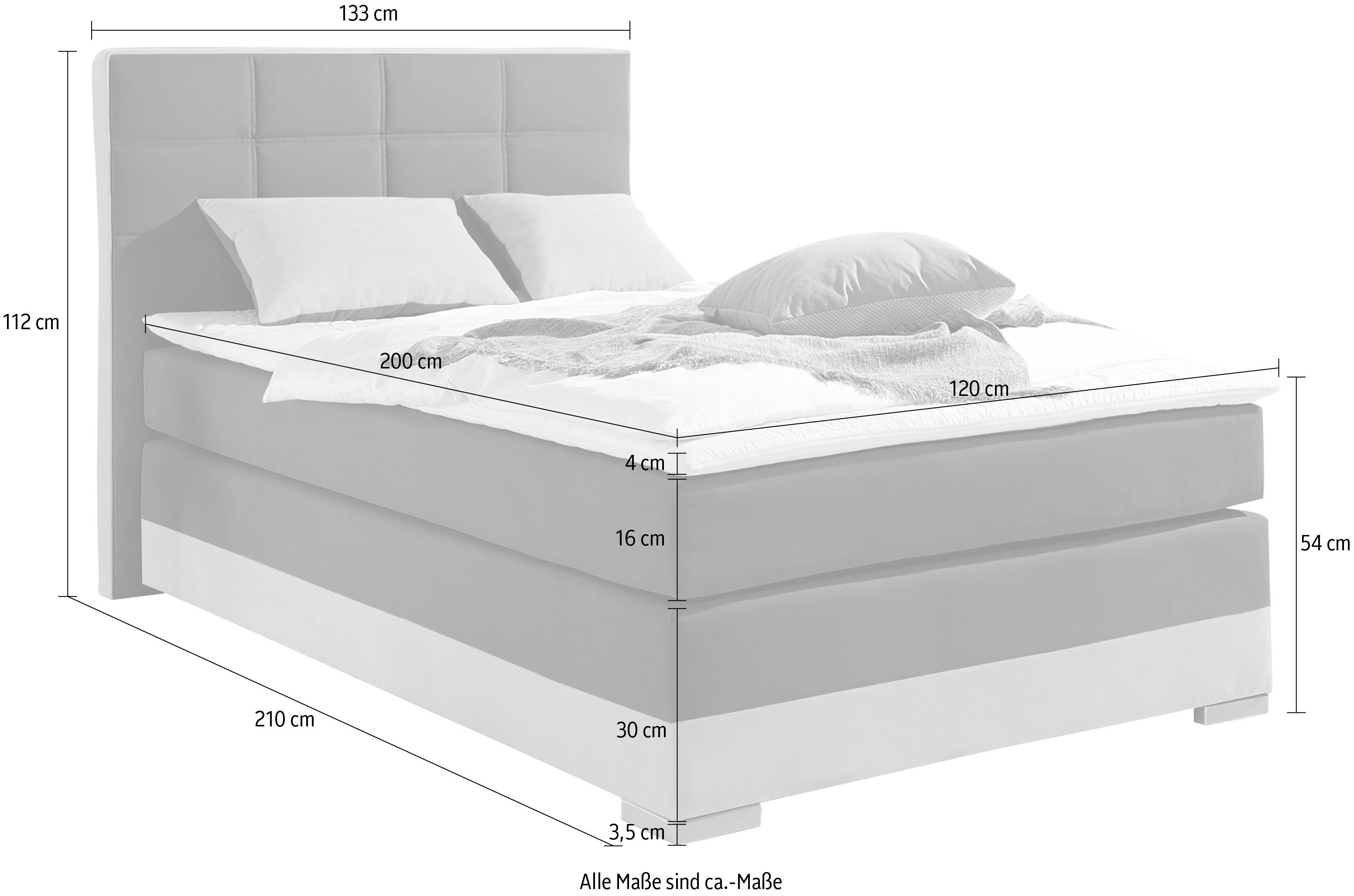 INOSIGN Boxspring inclusief topmatras en tweezijdig te gebruiken kussen