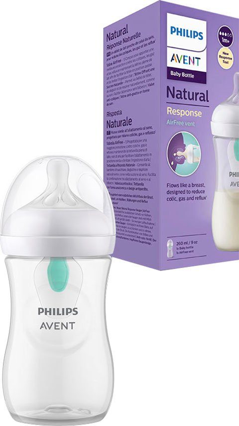 Philips AVENT Babyfles Natural Response SCY673/01 met het airfree-ventiel, 260 ml, vanaf de 1e maand