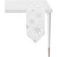 apelt tafelband 3624 christmas elegance, jacquardweefsel met glanzende draden (1 stuk) wit