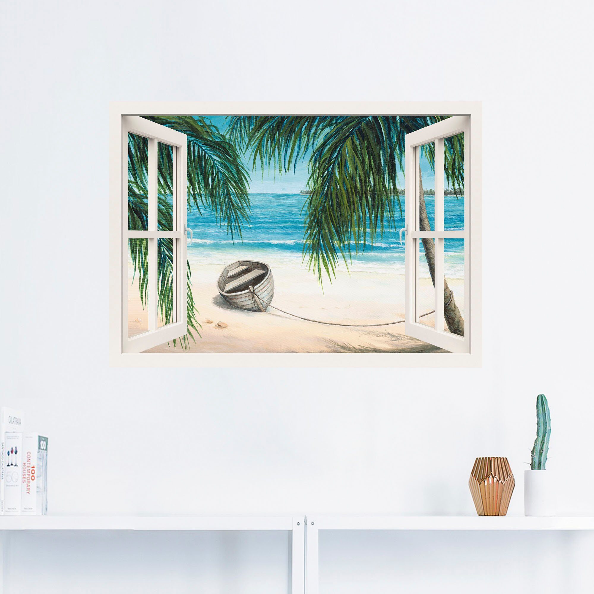Artland Artprint Blik uit het venster - Caribic als artprint op linnen, muursticker in verschillende maten