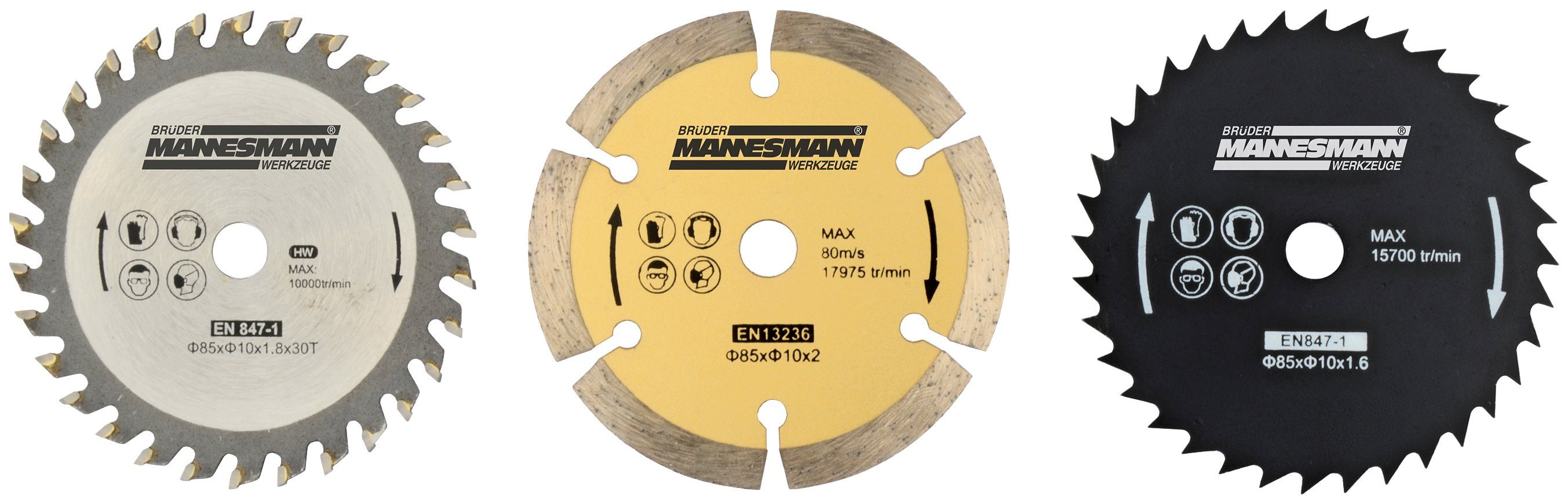 Brüder Mannesmann Werkzeuge Handcirkelzaag Mini-handcirkelzaag 600 w, 85 mm, inclusief 2 zaagbladen en 1 doorslijpschijf (set)