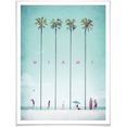 wall-art poster palmen vakantie miami strand (1 stuk) multicolor