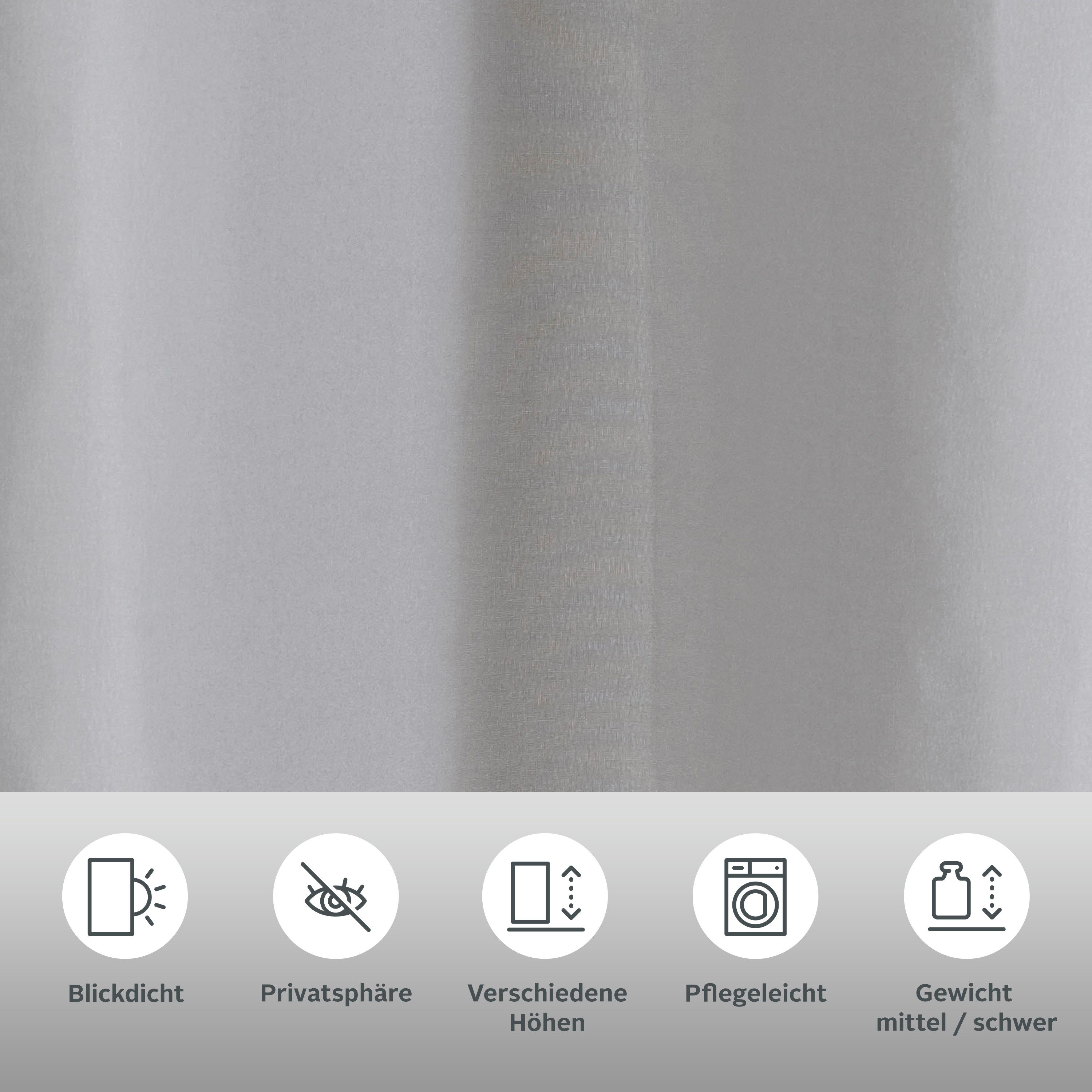 Bruno Banani Gordijn Lagan set van 2, geweven, microvezel, verschillende maten, effen kleur, bestseller (2 stuks)