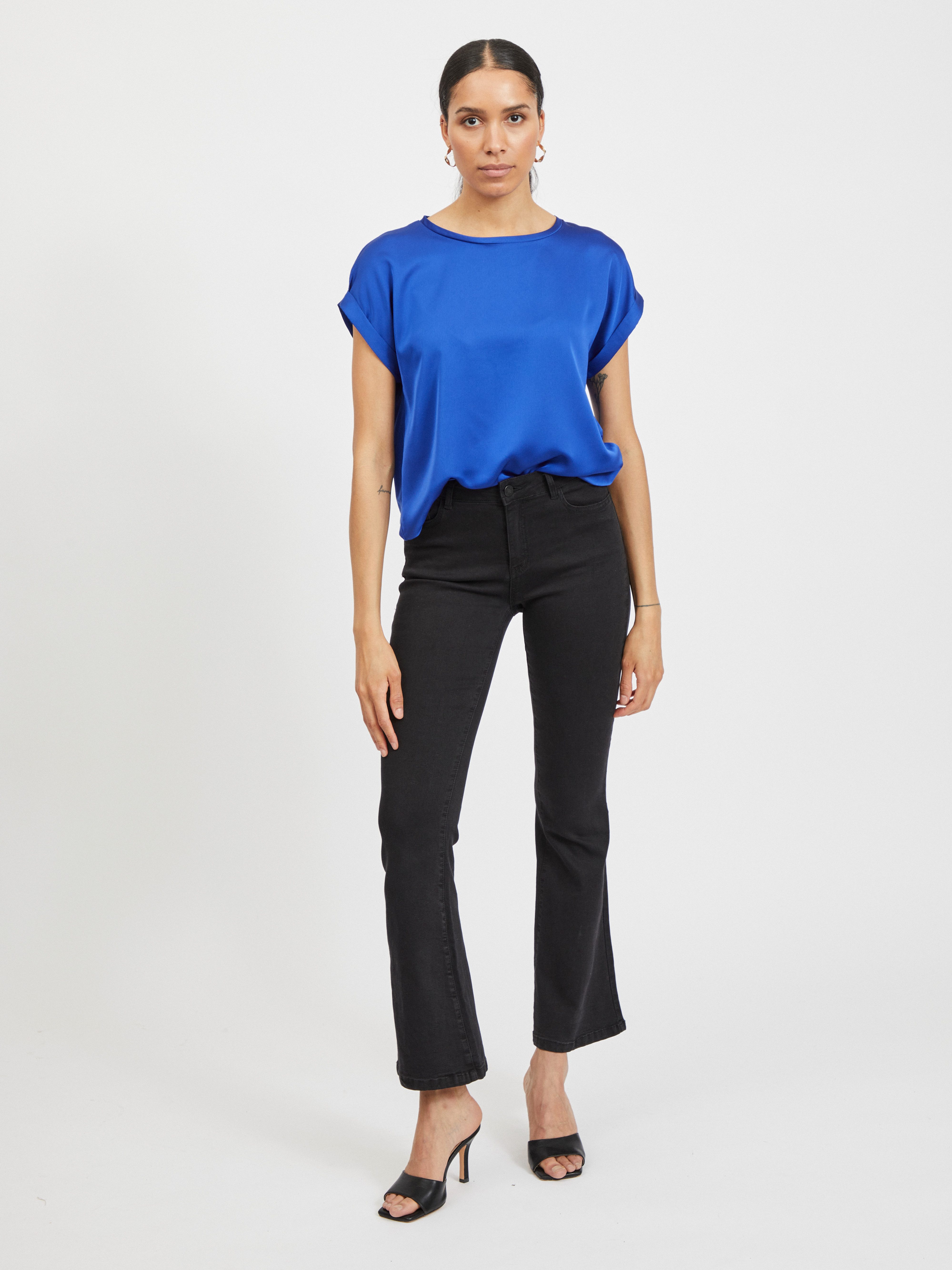Vila Shirt met korte mouwen VIELLETTE S S SATIN TOP NOOS