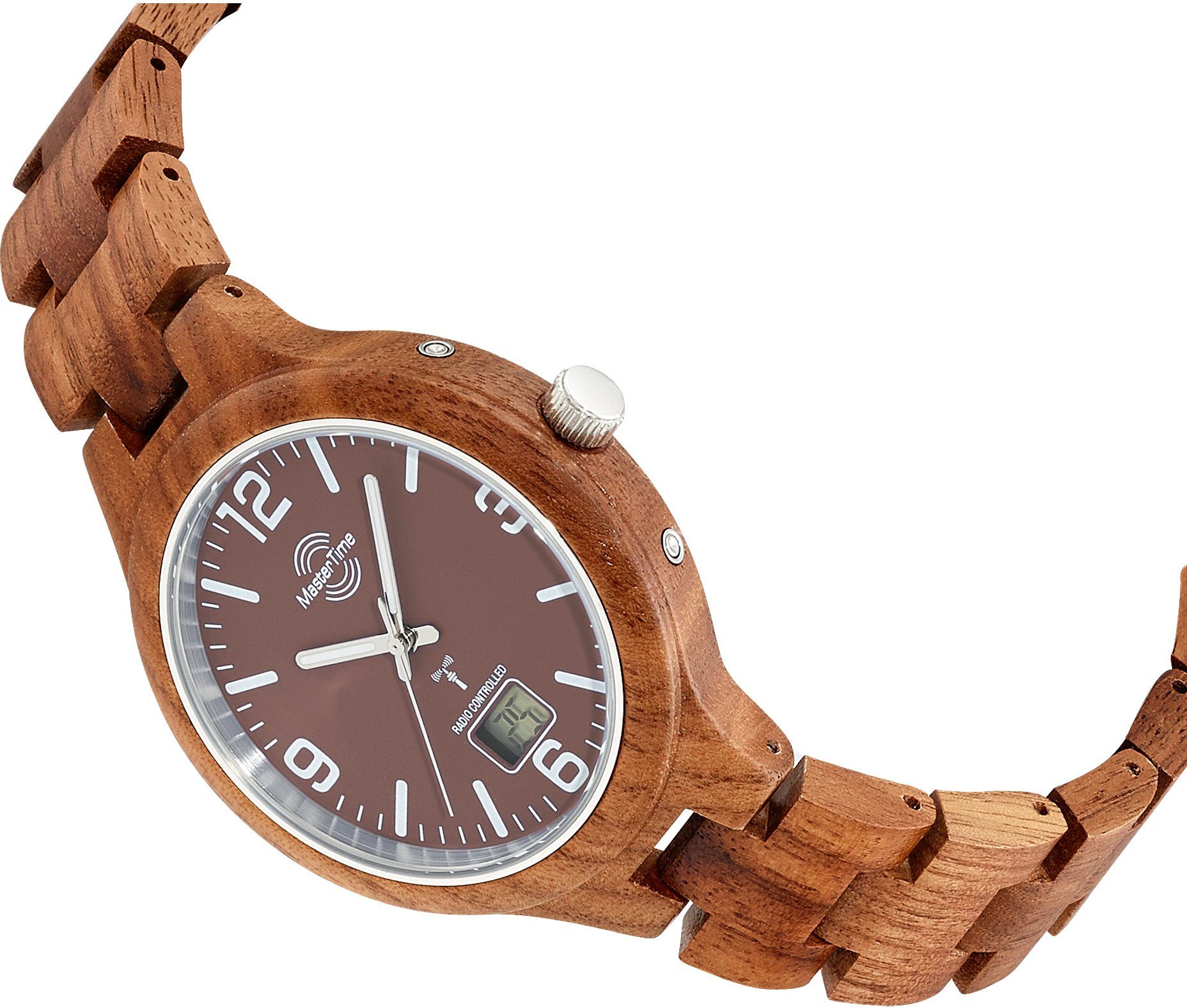 MASTER TIME Radiografisch horloge Specialist Wood Armbandhorloge, quartz, houten horloge, herenhorloge, datum, fluorescerende wijzers