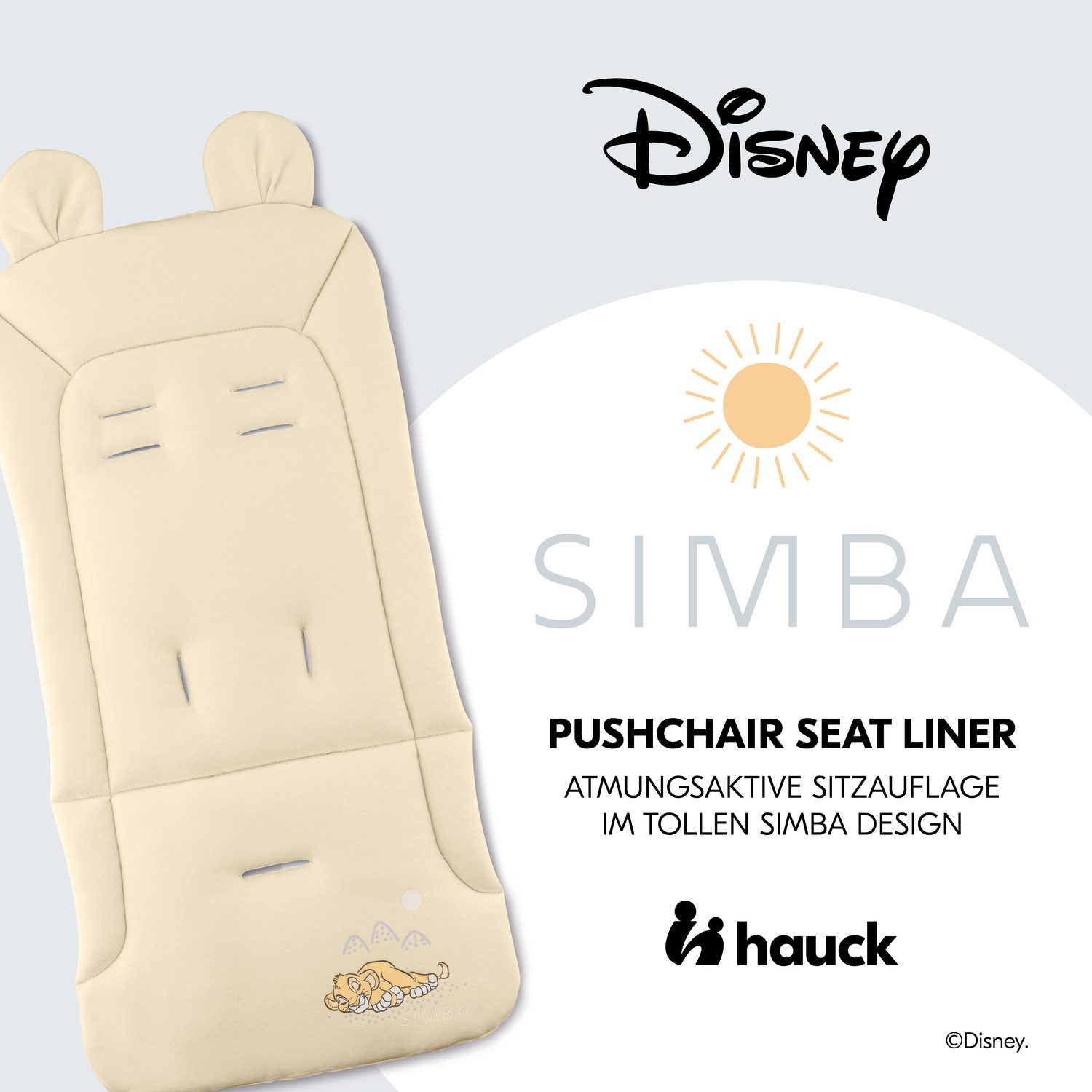 Hauck Zitkussen voor kinderwagens Seat Liner, Disney Simba beige