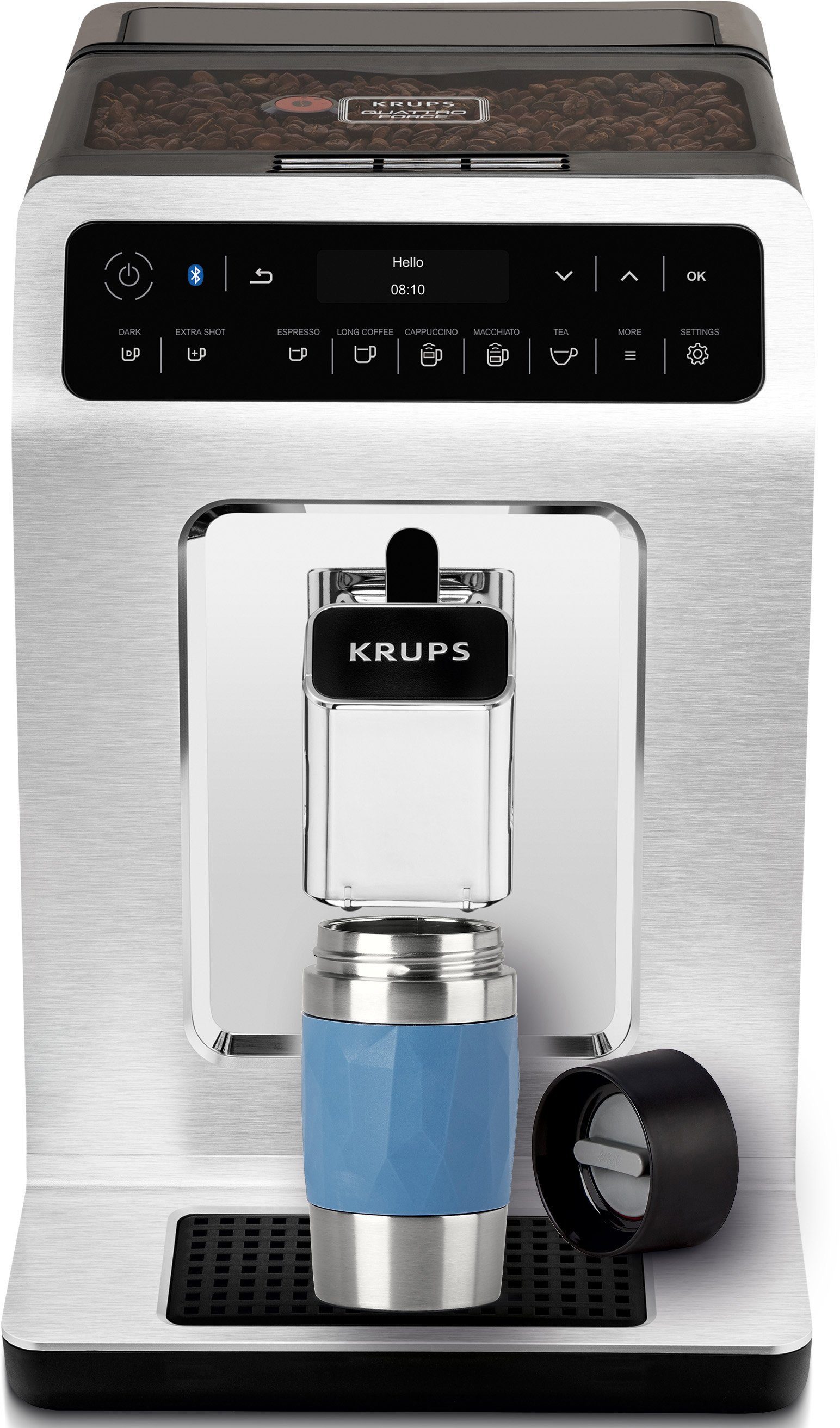 Emsa Thermosbeker Travel Mug Compact 0,3l, roestvrij staal, 3u warm/6u koud, 360° drinkopening, vaatwasmachinebestendig