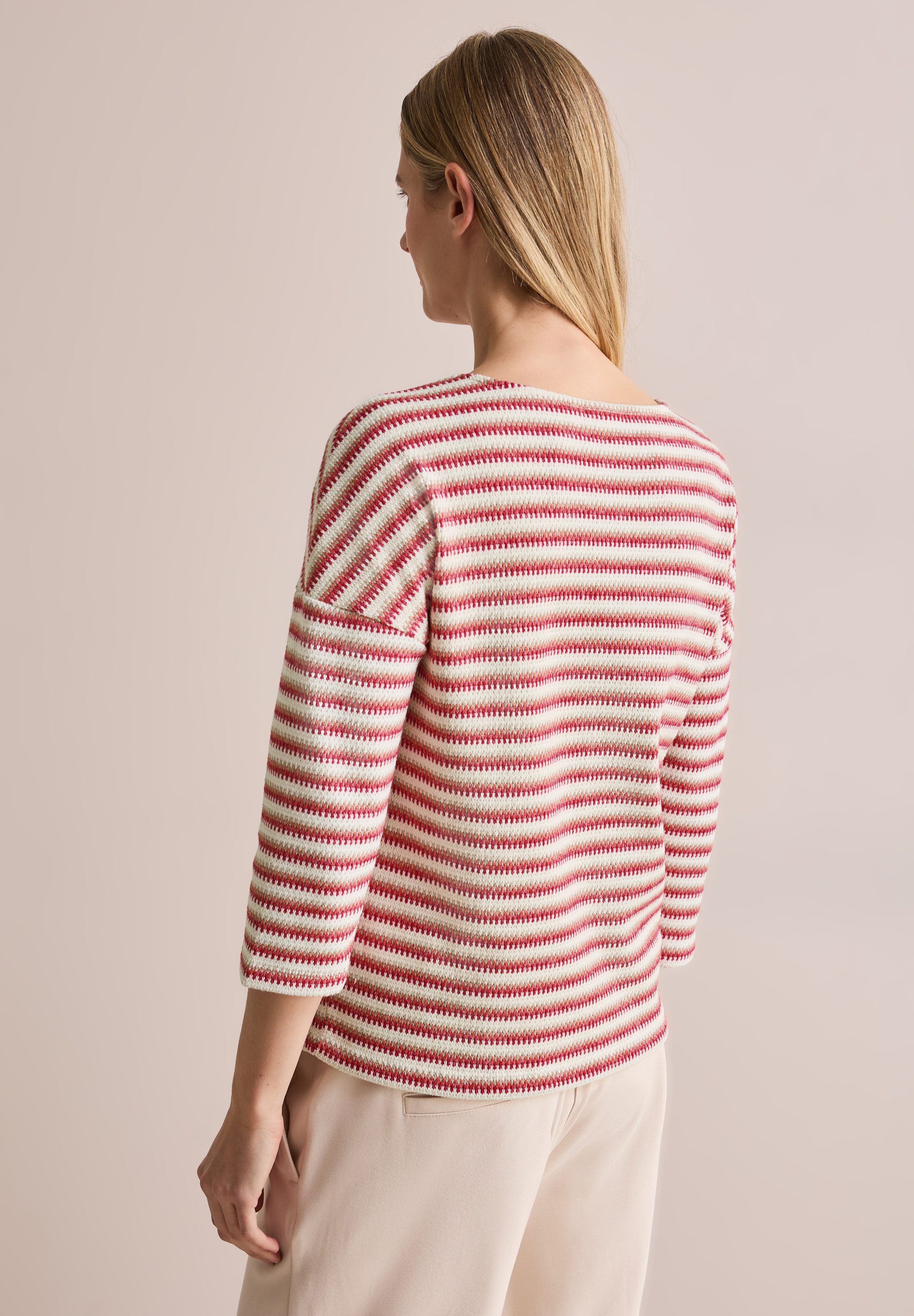 Cecil Shirt met 3/4 mouwen met gestreept patroon