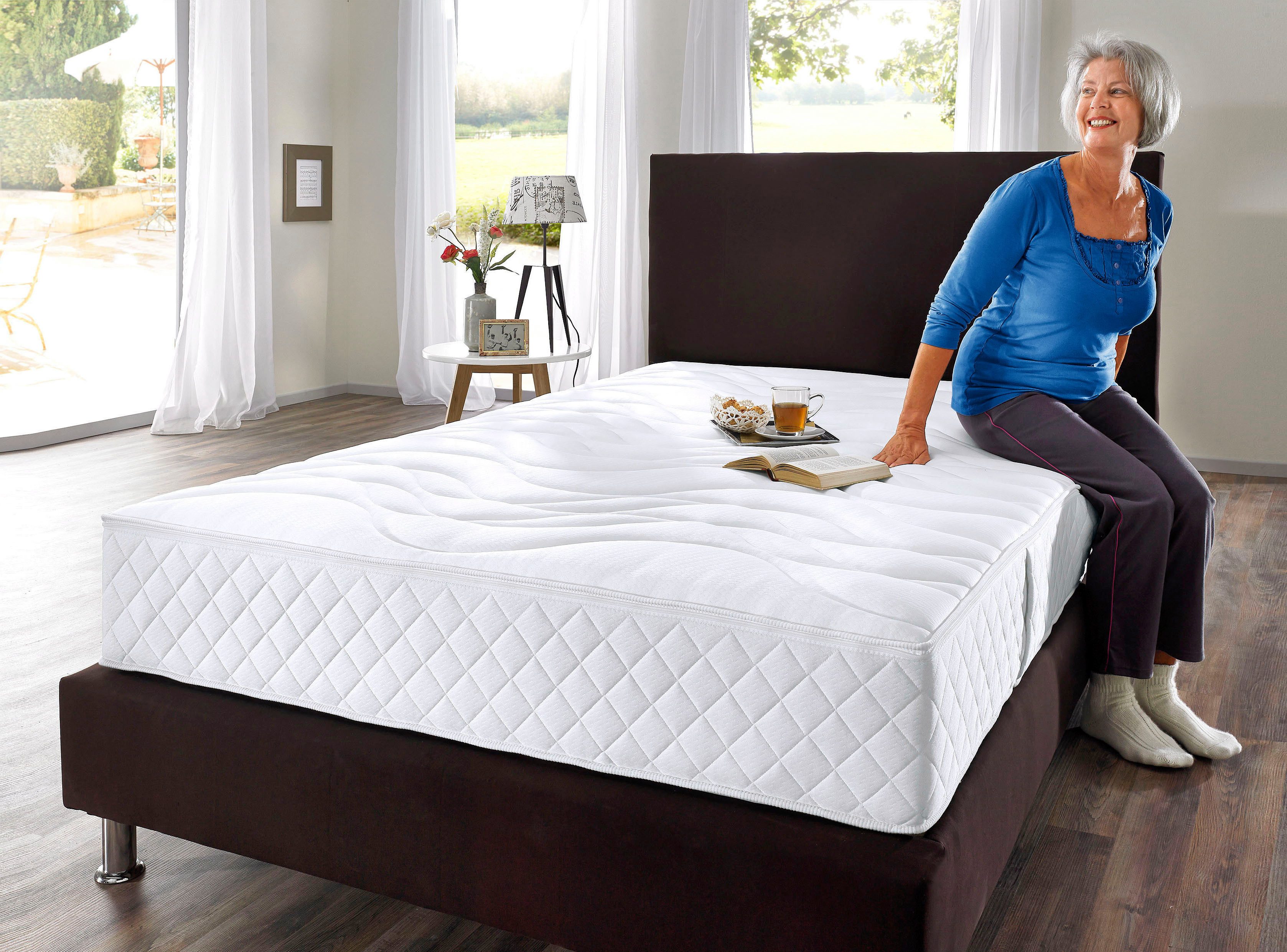 f.a.n. Frankenstolz Pocketveringsmatras Loona, 7 zones matras 90x200 cm, 140x200 cm & andere maten Matras H2-H4, ergonomisch, ademend, 420 veren bij 100x200 cm hoogte 24 cm