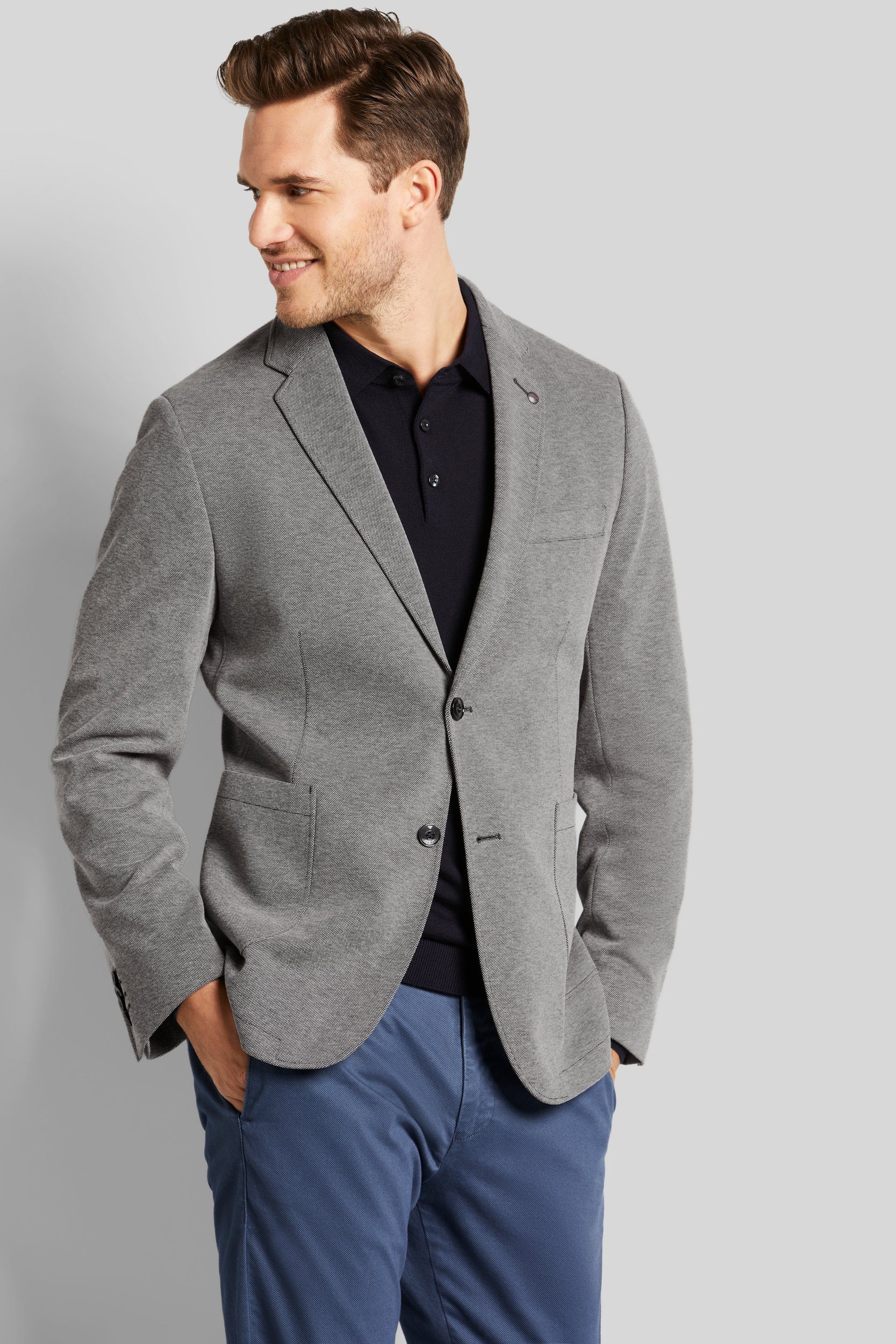 Bugatti Colbert met stretchfunctie heren colberts & blazers maat 60 grijs