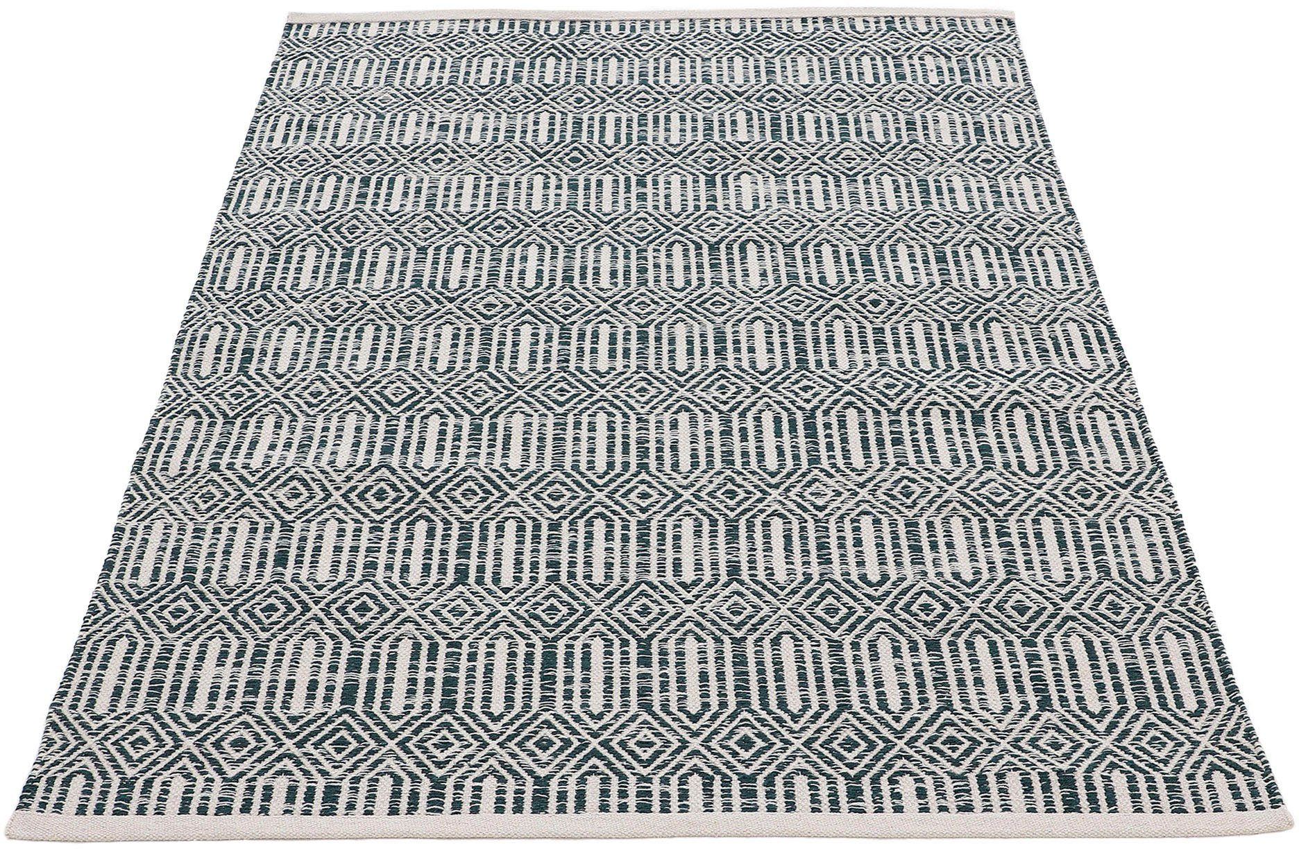carpetfine Vloerkleed Kelim Oregan Tweezijdig te gebruiken kleed van puur katoen, woonkamer