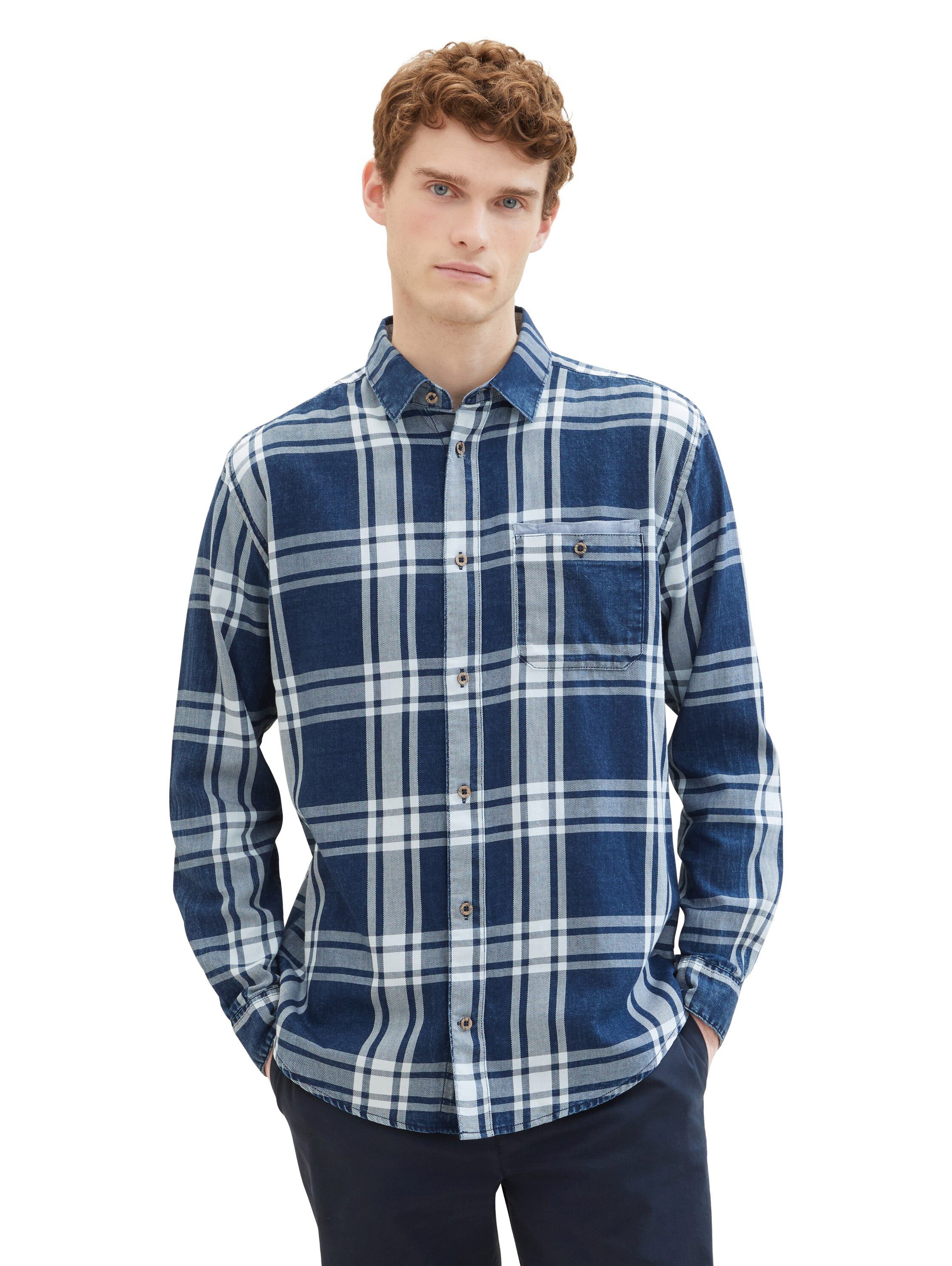 Tom Tailor Overhemd met lange mouwen met geruit patroon