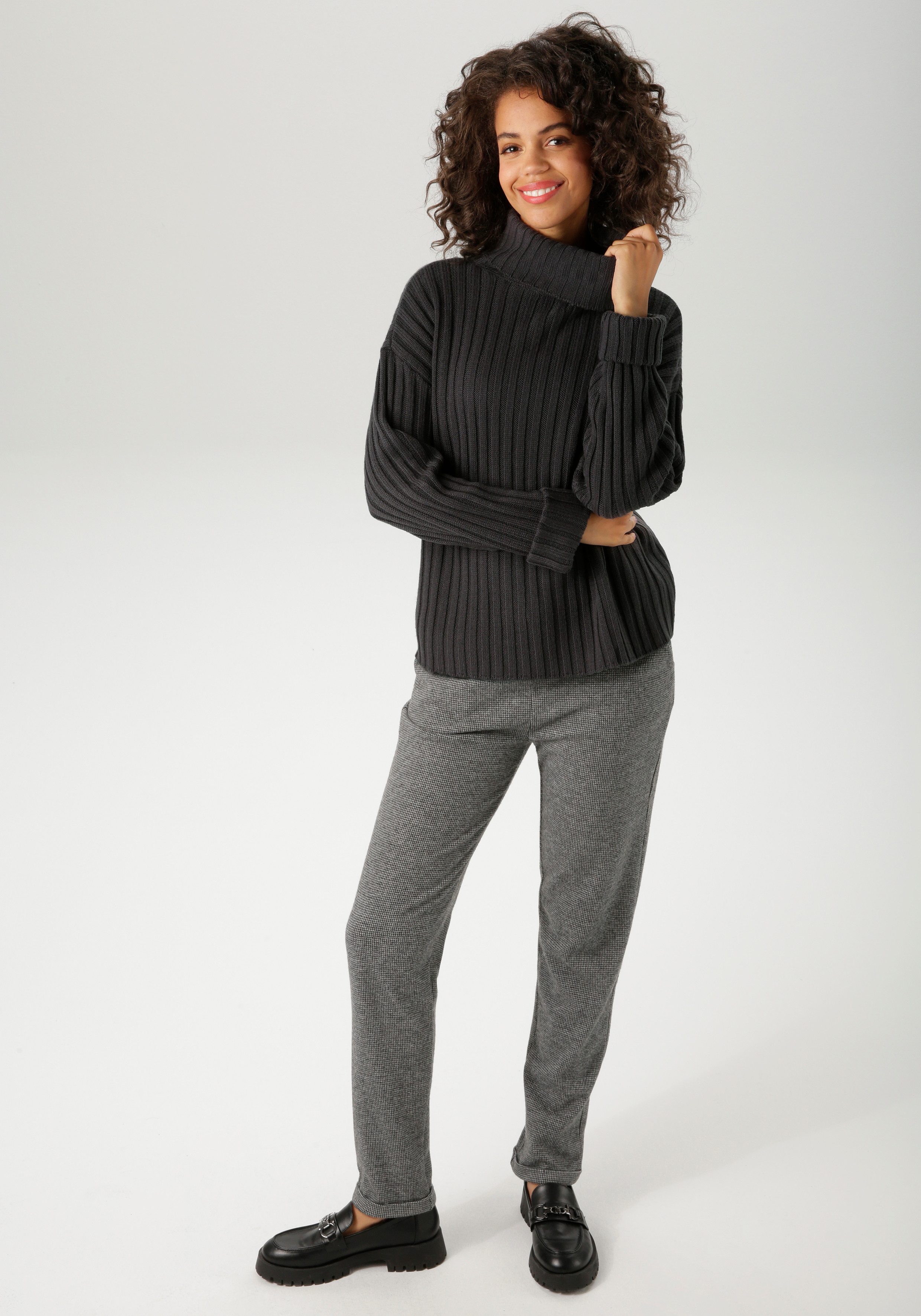 Aniston CASUAL Gebreide trui in streep-look - nieuwe collectie