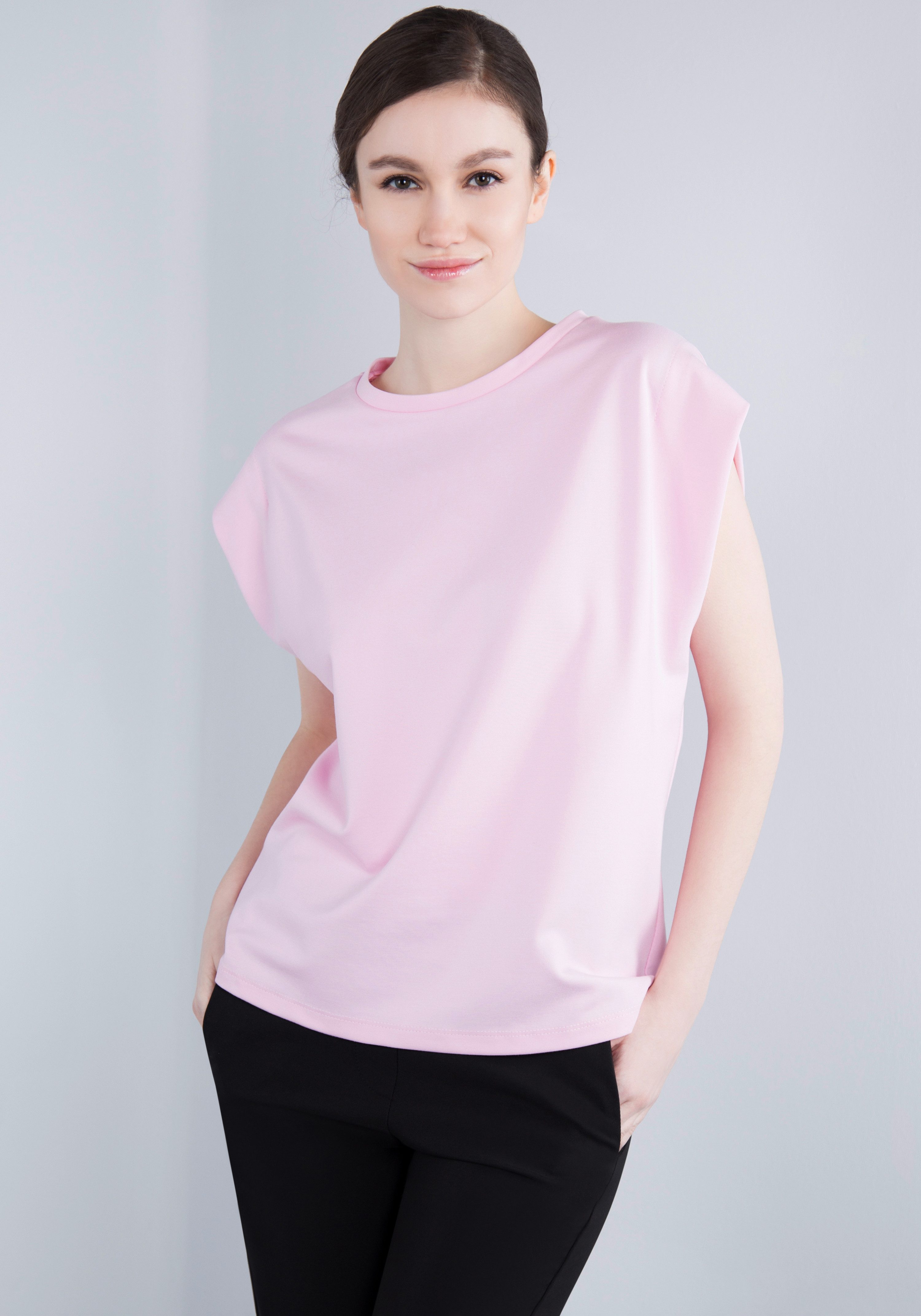 IMPERIAL T-shirt Mouwloos "Punto Milano" shirt met omgeslagen armsgaten