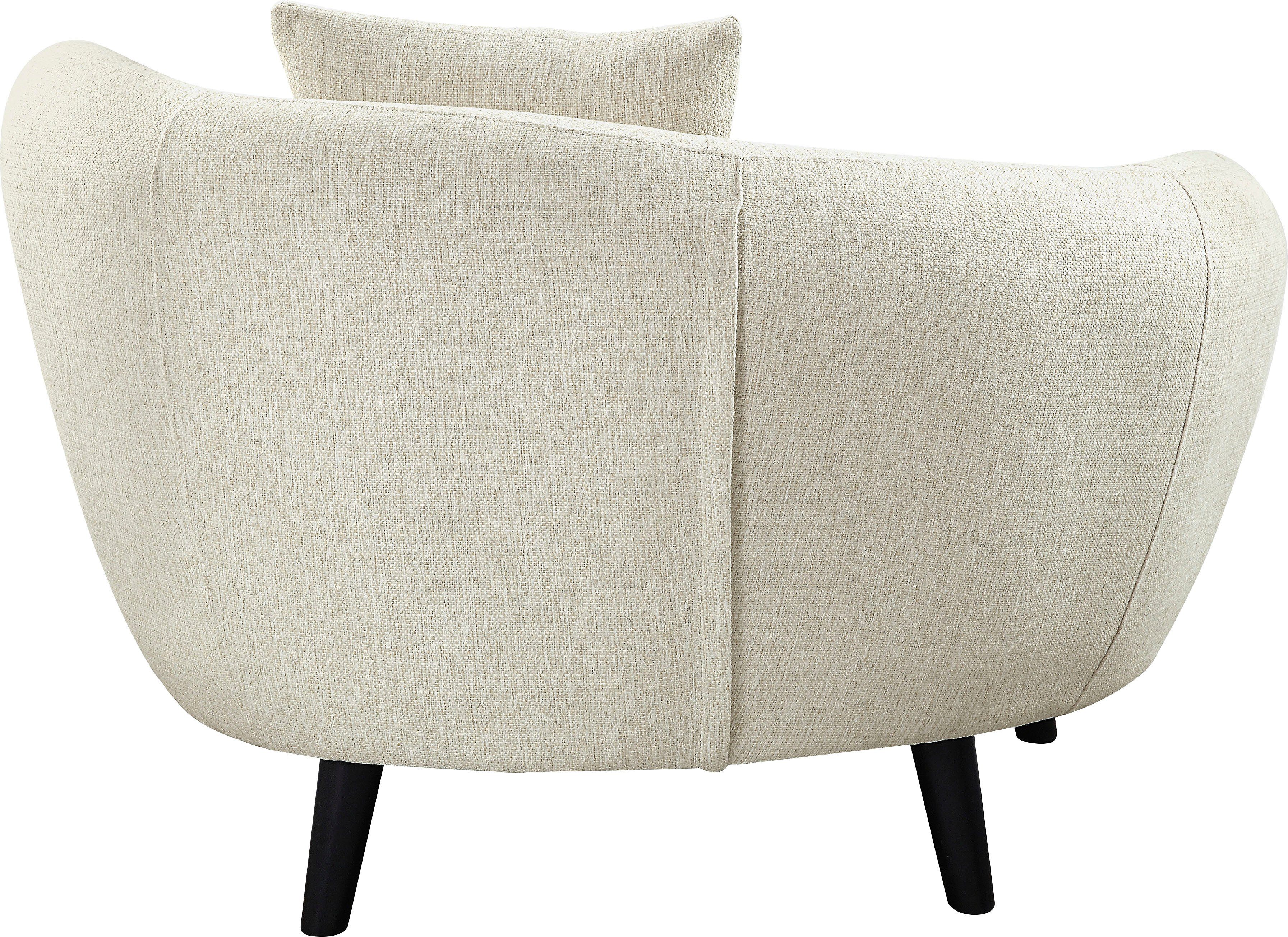 ATLANTIC home collection Loungestoel Olivia XXL-fauteuil, niermodel-fauteuil met sierkussen overtrokken met de originele stof